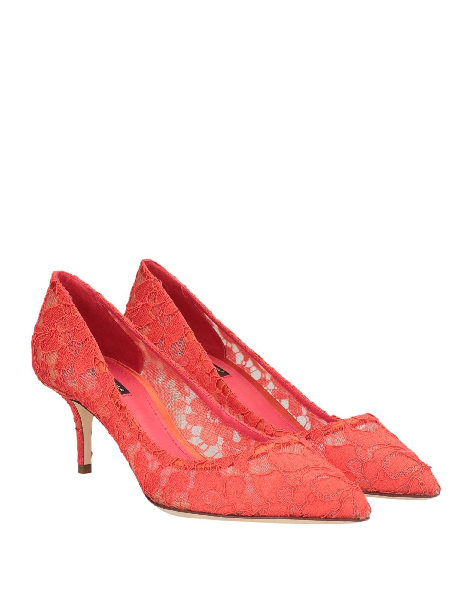 Dolce Gabbana Coral Pumps Viscose, Cotton, Polyamide, Silk in