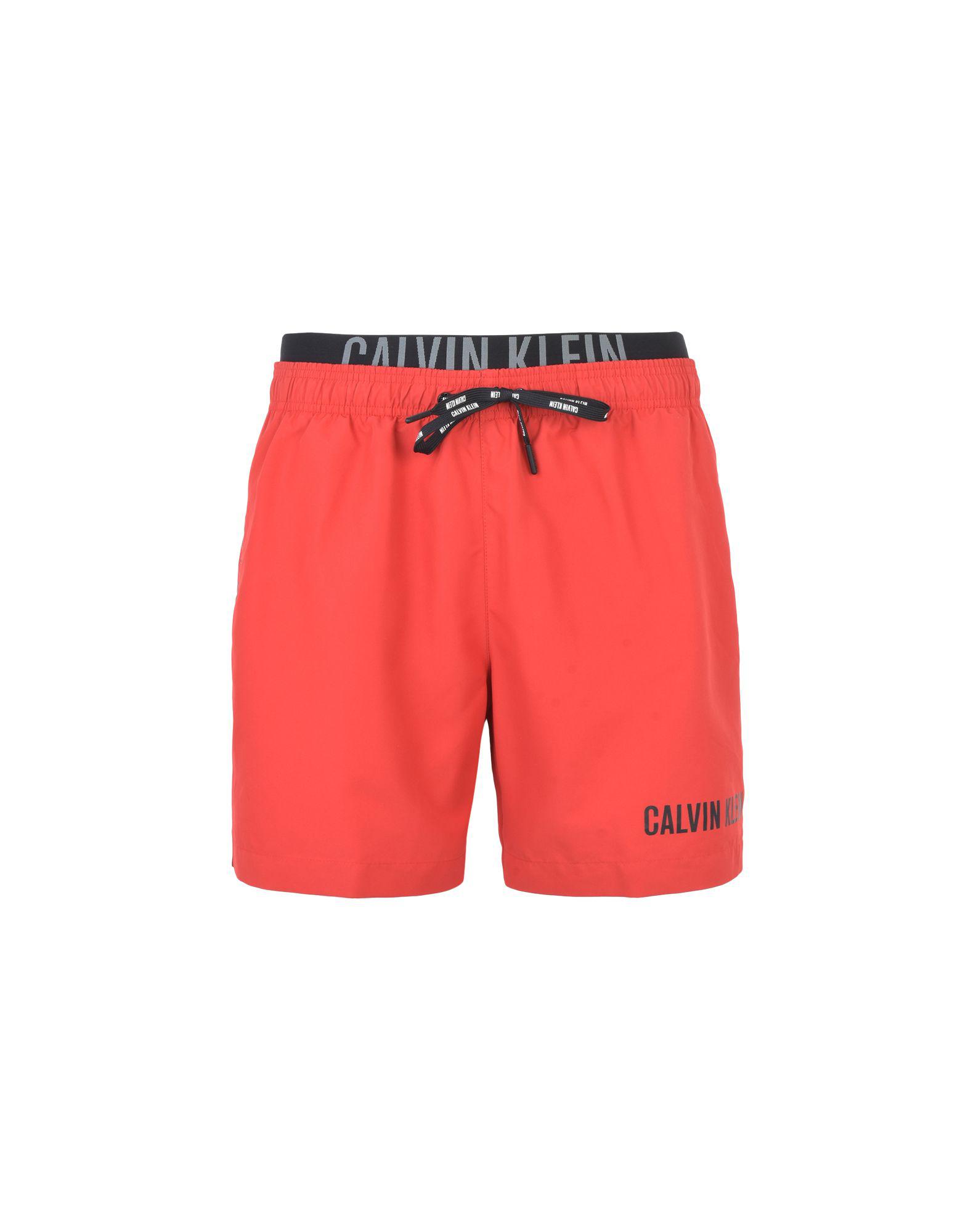 Short de bain Synthétique Calvin Klein pour homme en coloris Rouge - Lyst