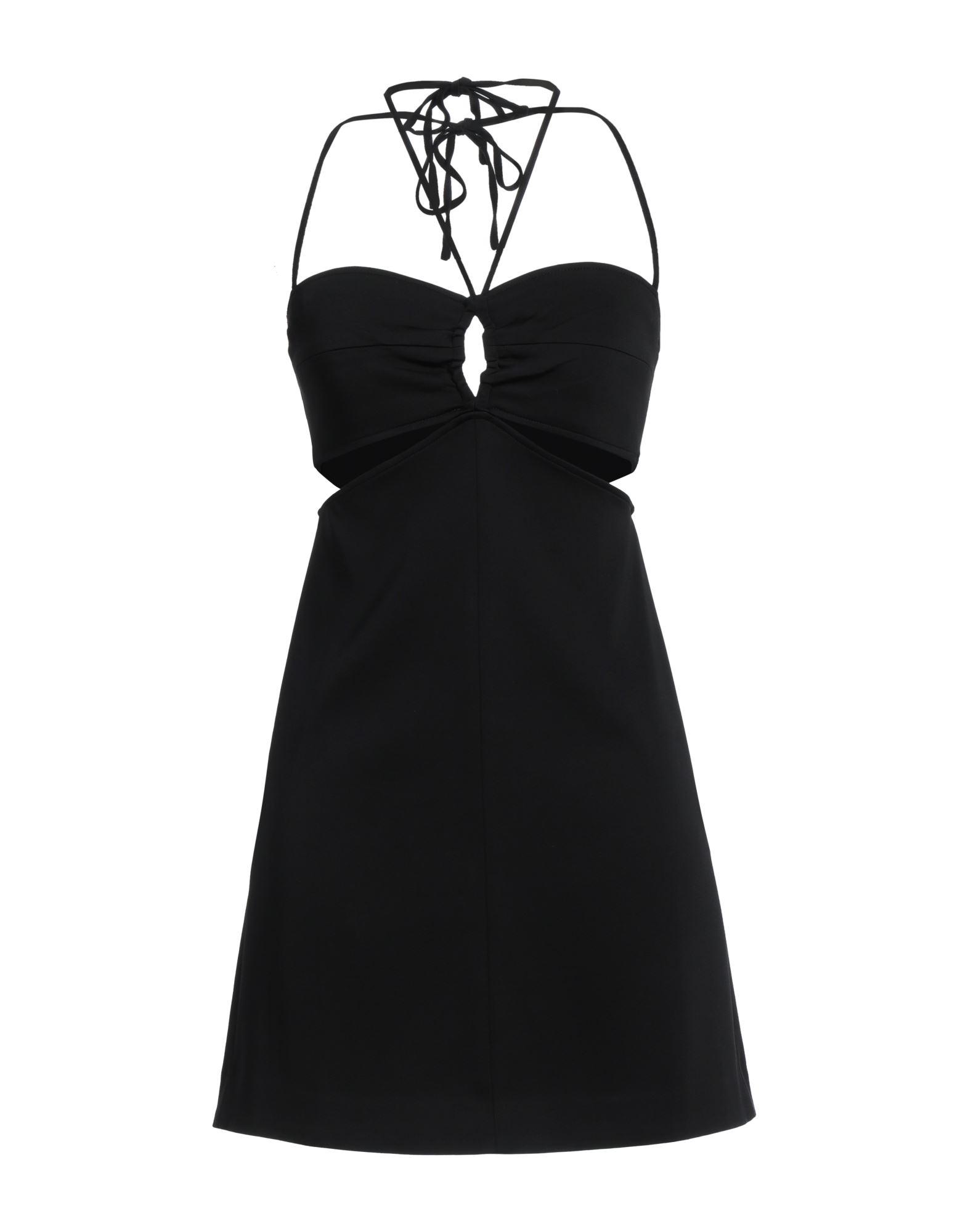 halter linen blend mini dress Daydreams Linen Blend Halter Mini Dress Black