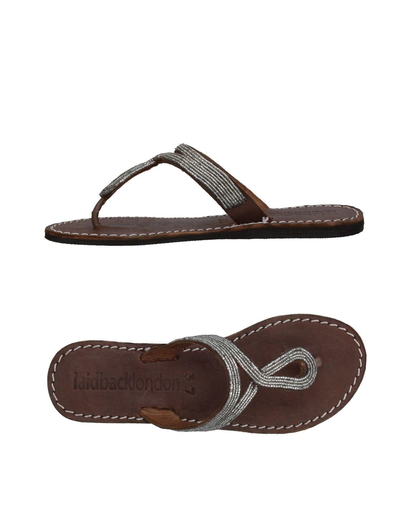 Laidbacklondon Leather Toe Post Sandal in Dark Brown (Brown) - Lyst