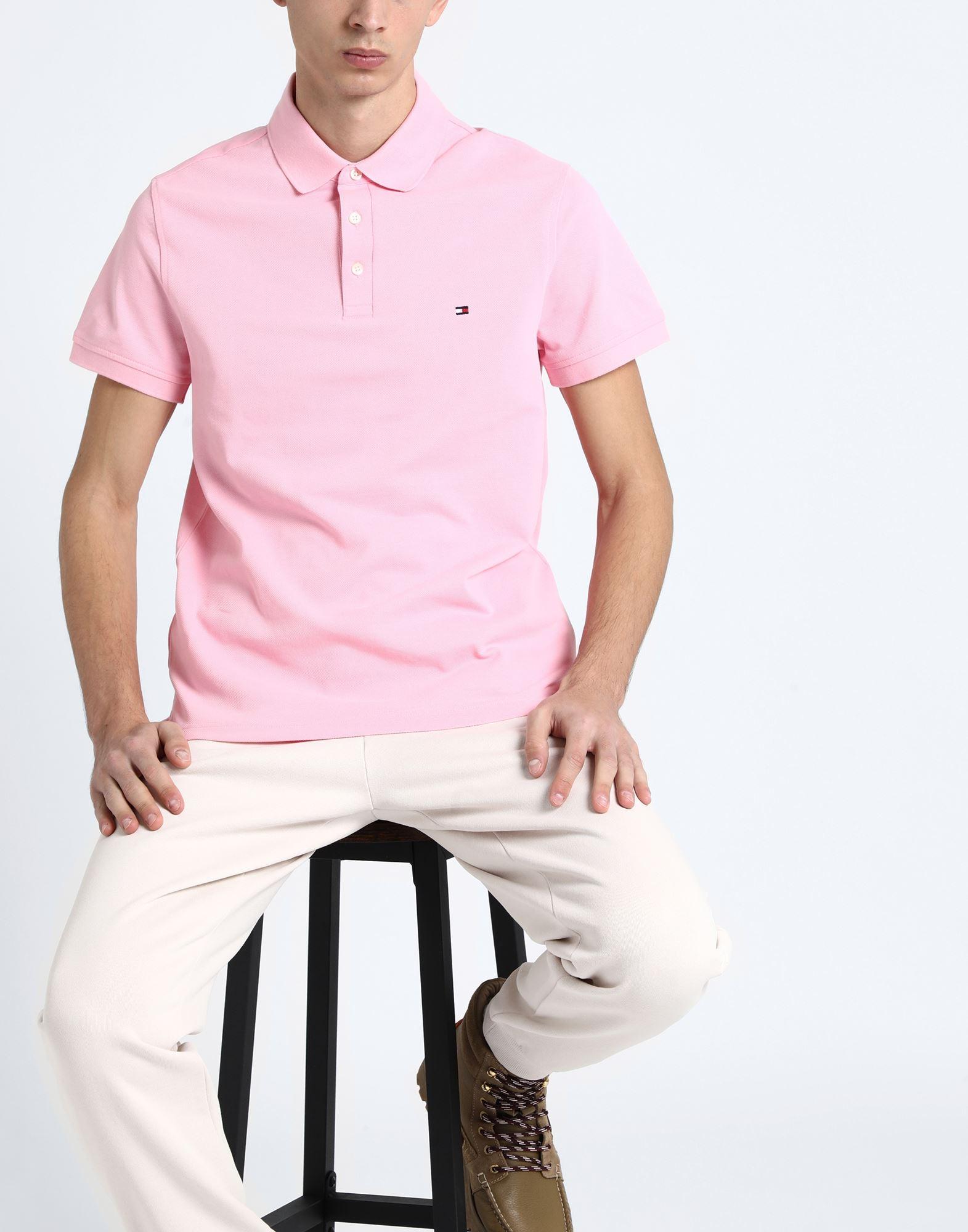 Tommy Hilfiger Polo Shirt in Pink for Men | Lyst