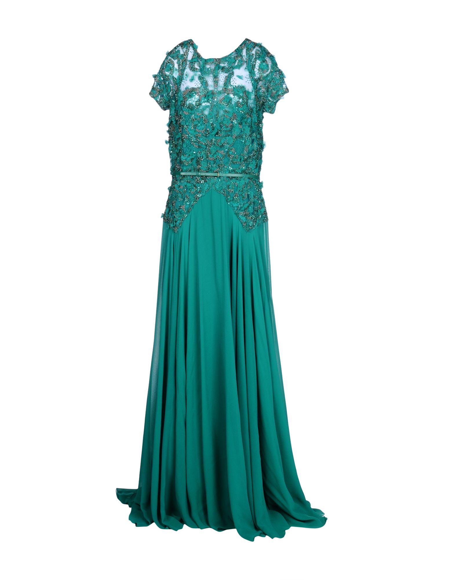 Elie Saab Lace Long Dress in Emerald Green (Green) - Lyst