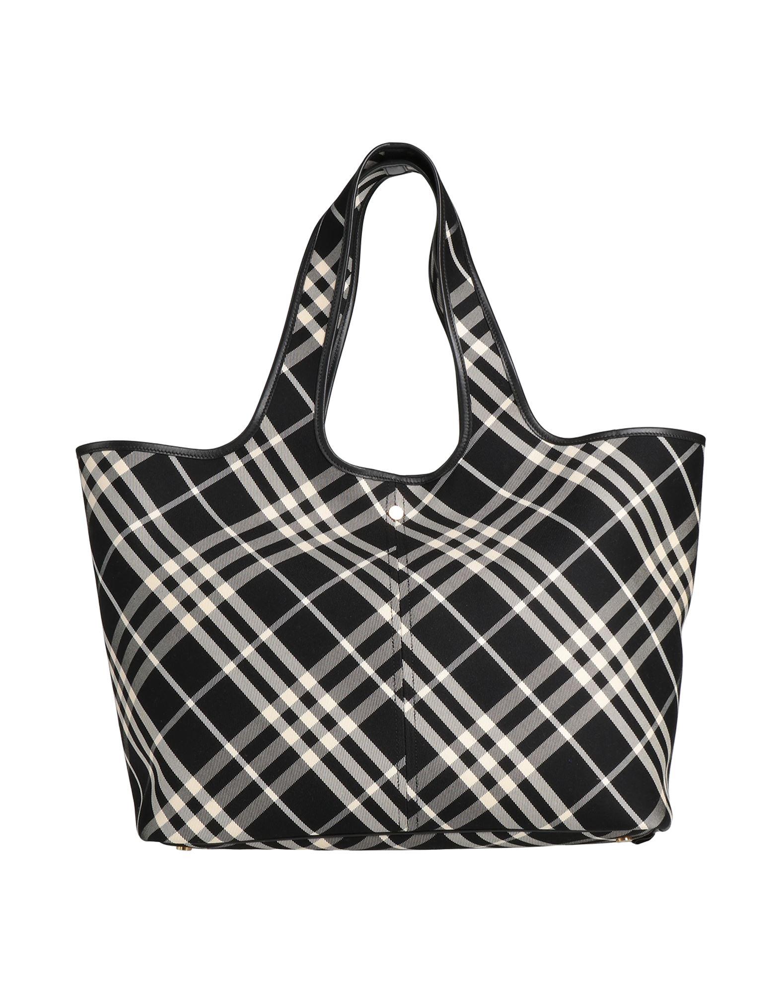 トートバッグ BURBERRY PRINTED CANVAS SHOPPING BAG Burberry Black Canvas Flower Doodle Reversible Tote Bag