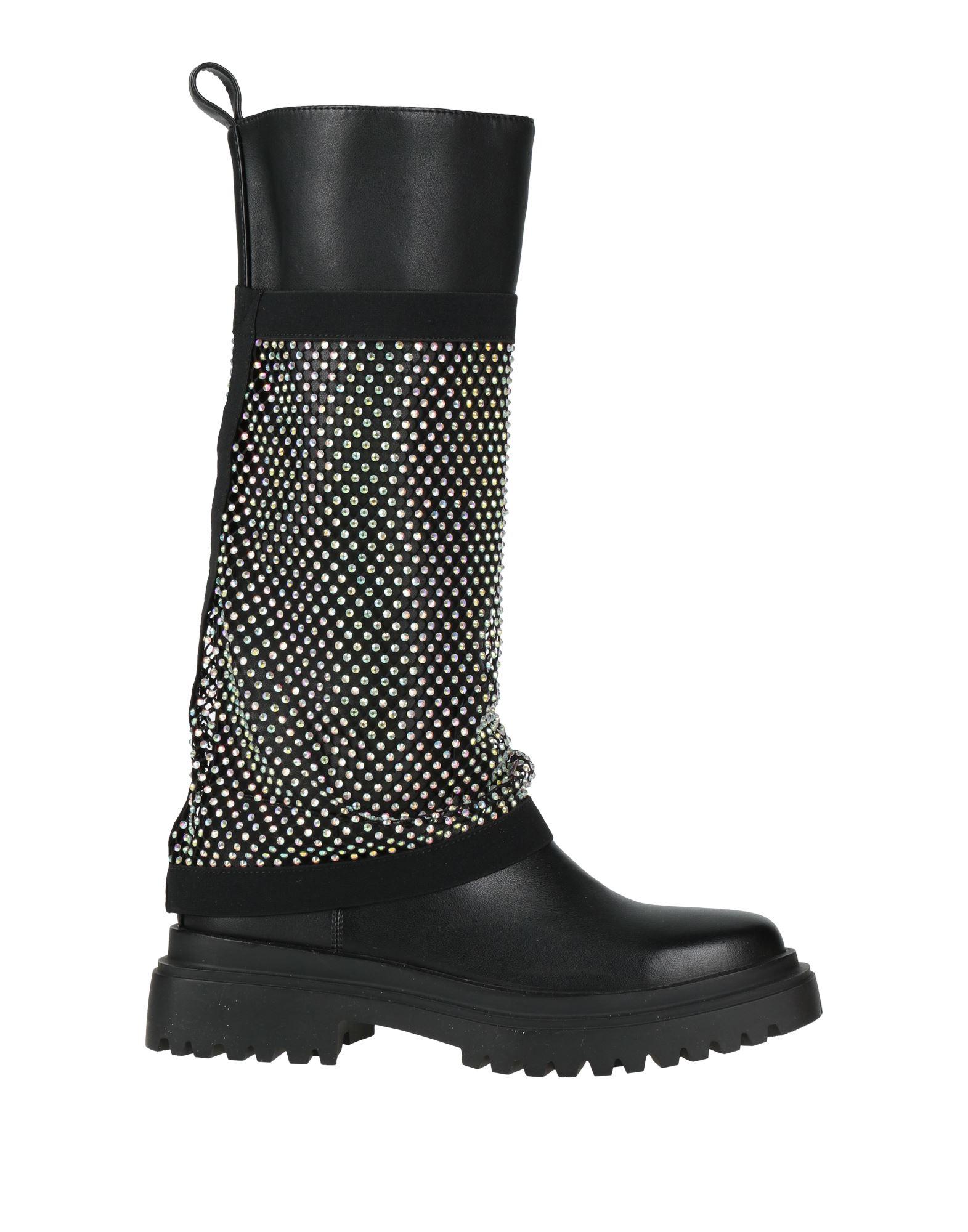 manufacture dessai ブーツ Women's Boots Black Leather Studded MANUFACTURE D'ESSAI Mid