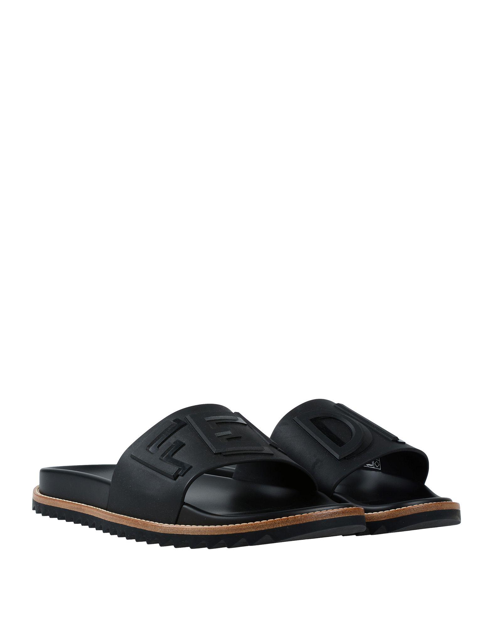 fendi logo embossed slides