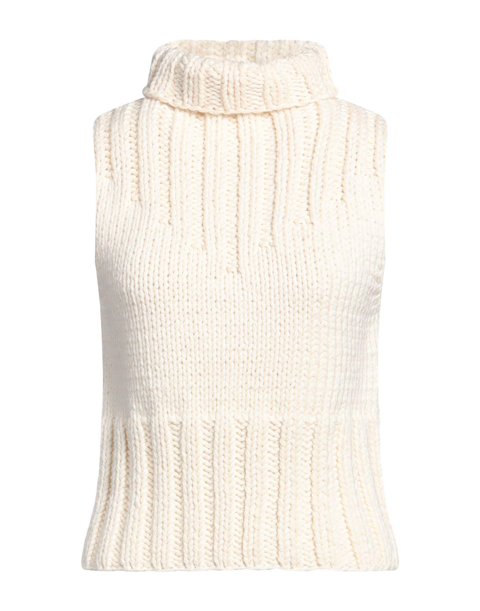 sleeveless turtleneck sweater white