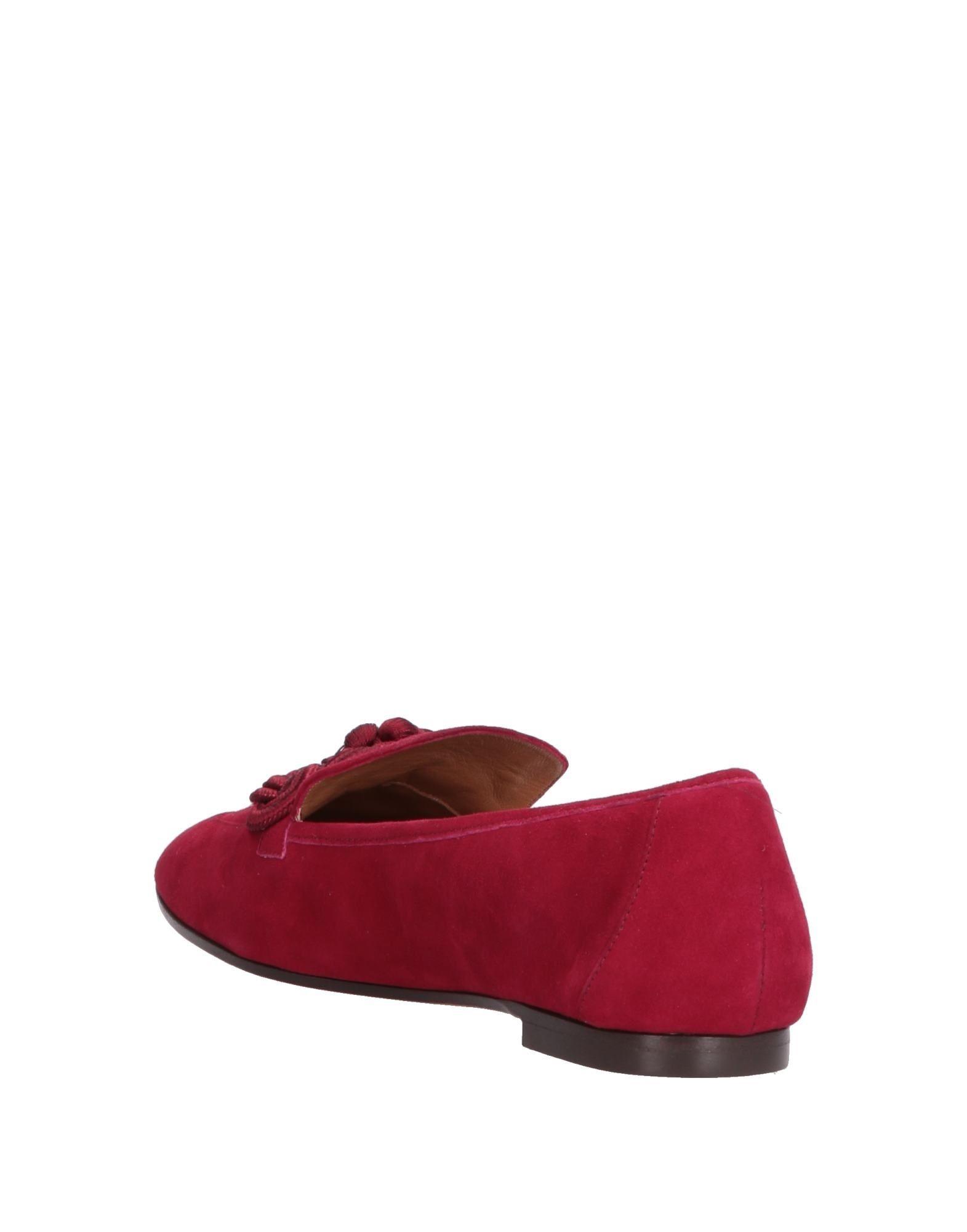 Aquazzura Suede Loafer in Maroon (Red) - Lyst