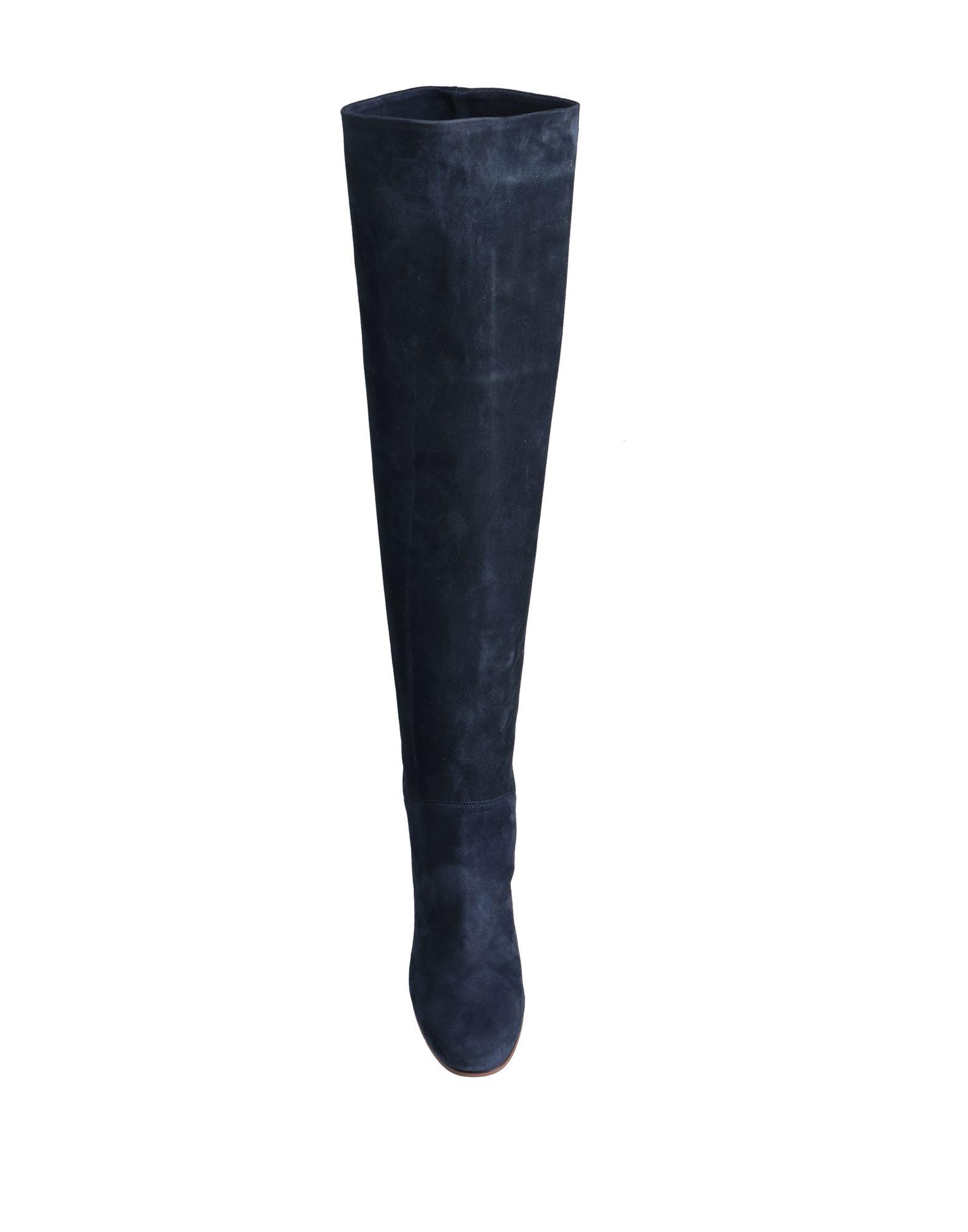 L'Autre Chose Leather Knee Boots in Dark Blue (Blue) | Lyst