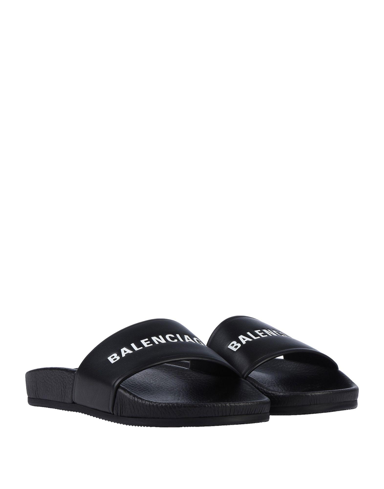 Balenciaga Smooth Rubber Logo Pool Slides in Black White (Black) - Save 40%  | Lyst