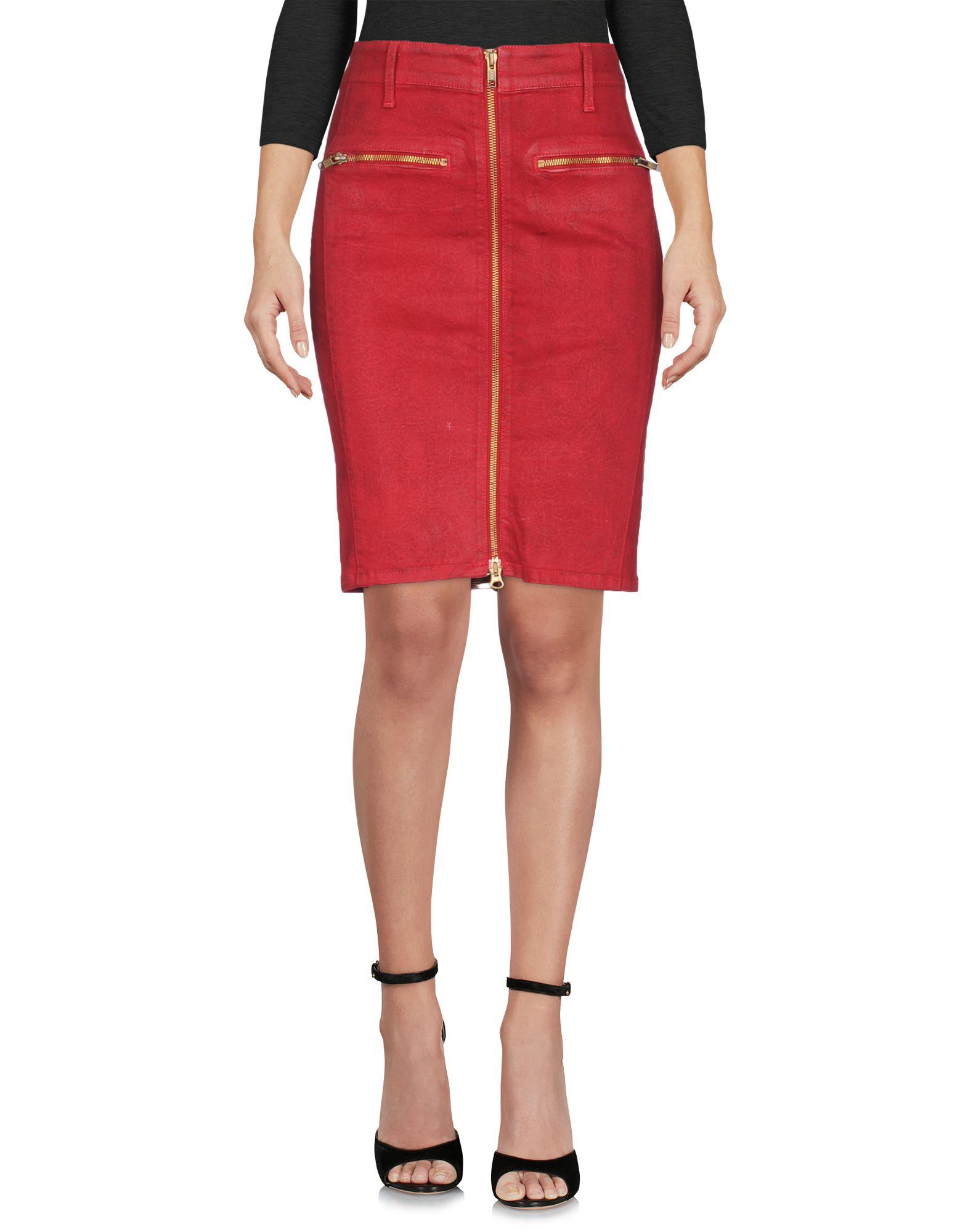 Guess Denim Skirts in Red - Lyst
