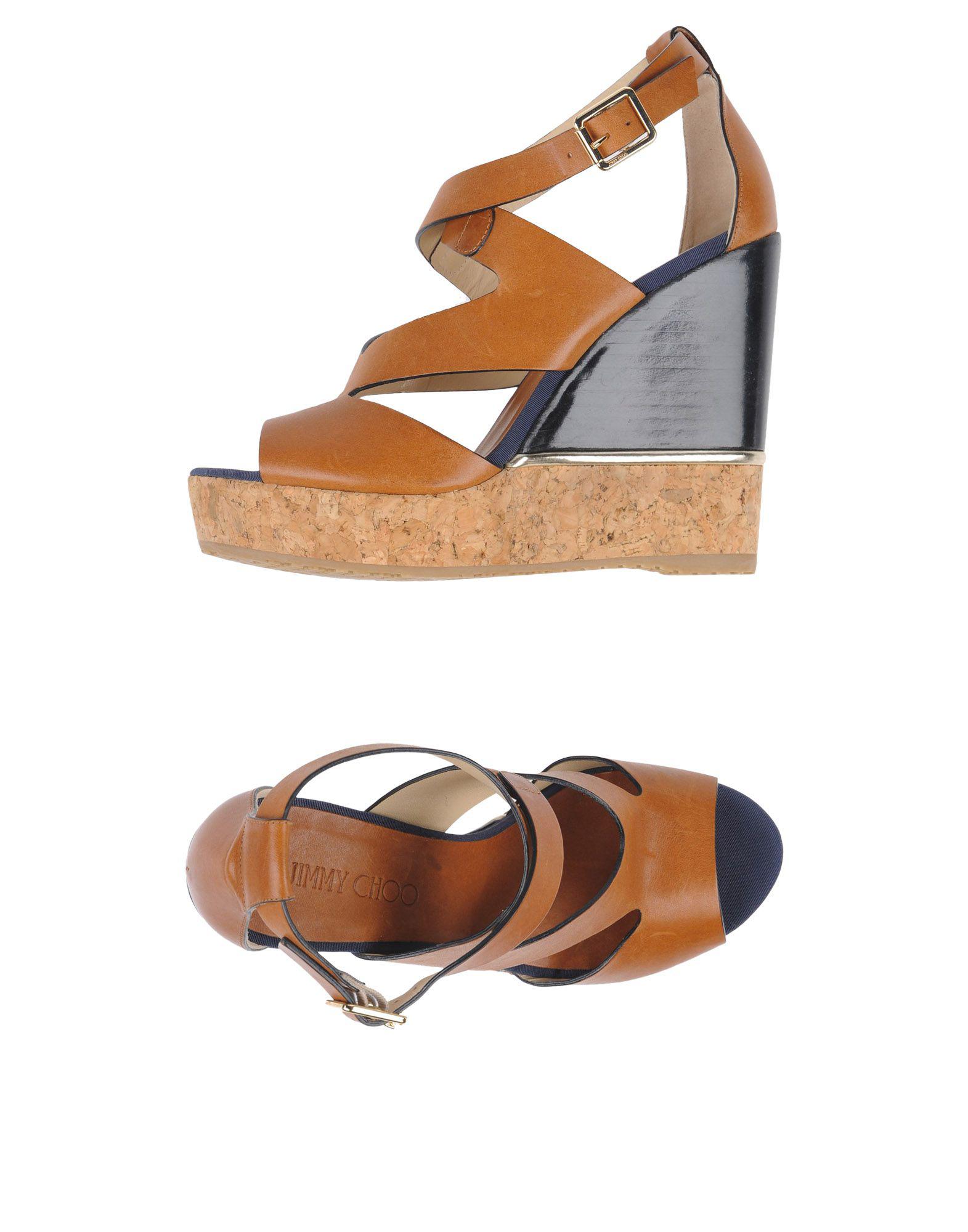 Jimmy Choo Leather Sandals in Brown - Lyst
