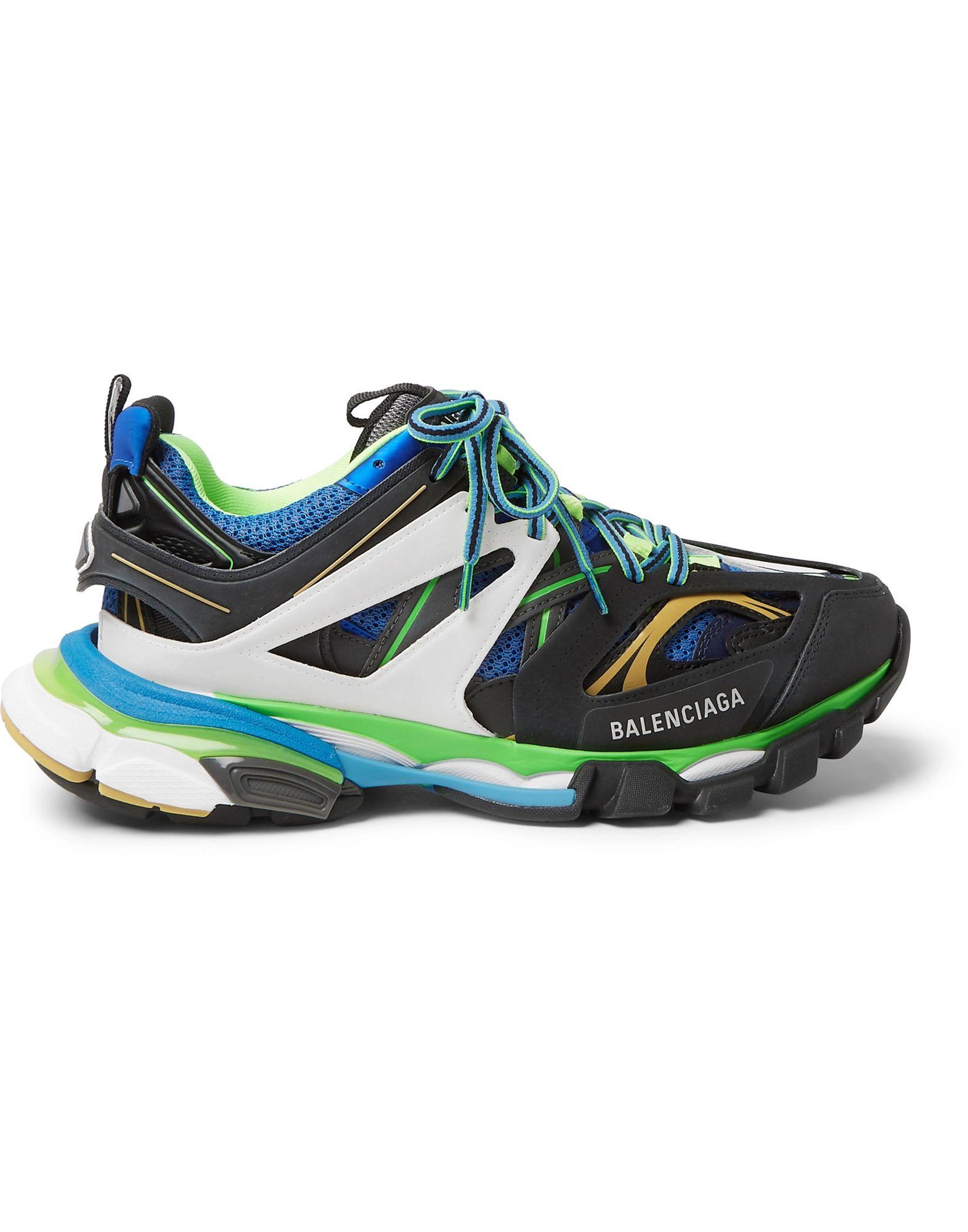 Balenciaga Leather Track Trainers in Blue/Green (Blue) for Men - Lyst