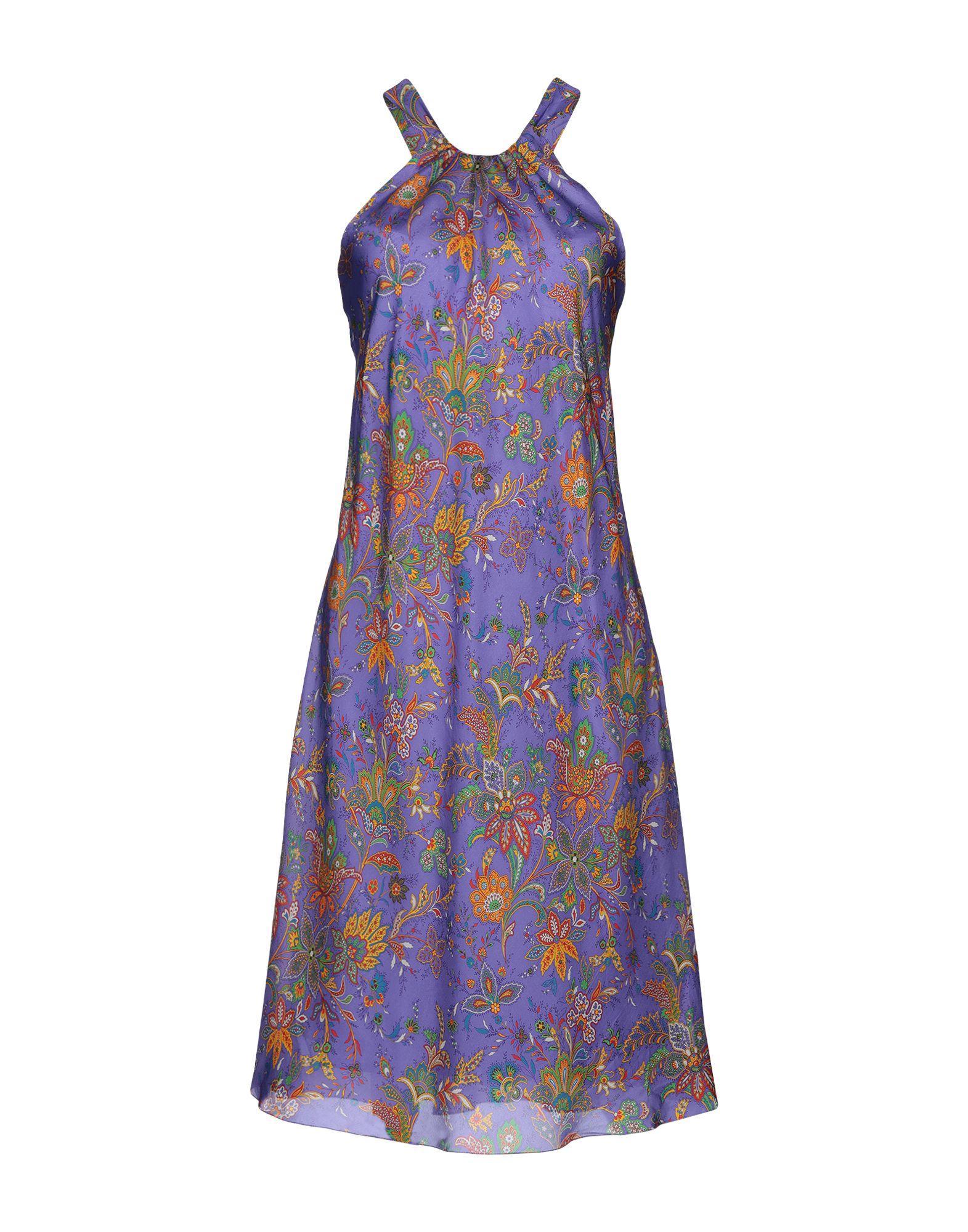 Ralph Lauren Collection Satin Knee-length Dress in Purple - Lyst