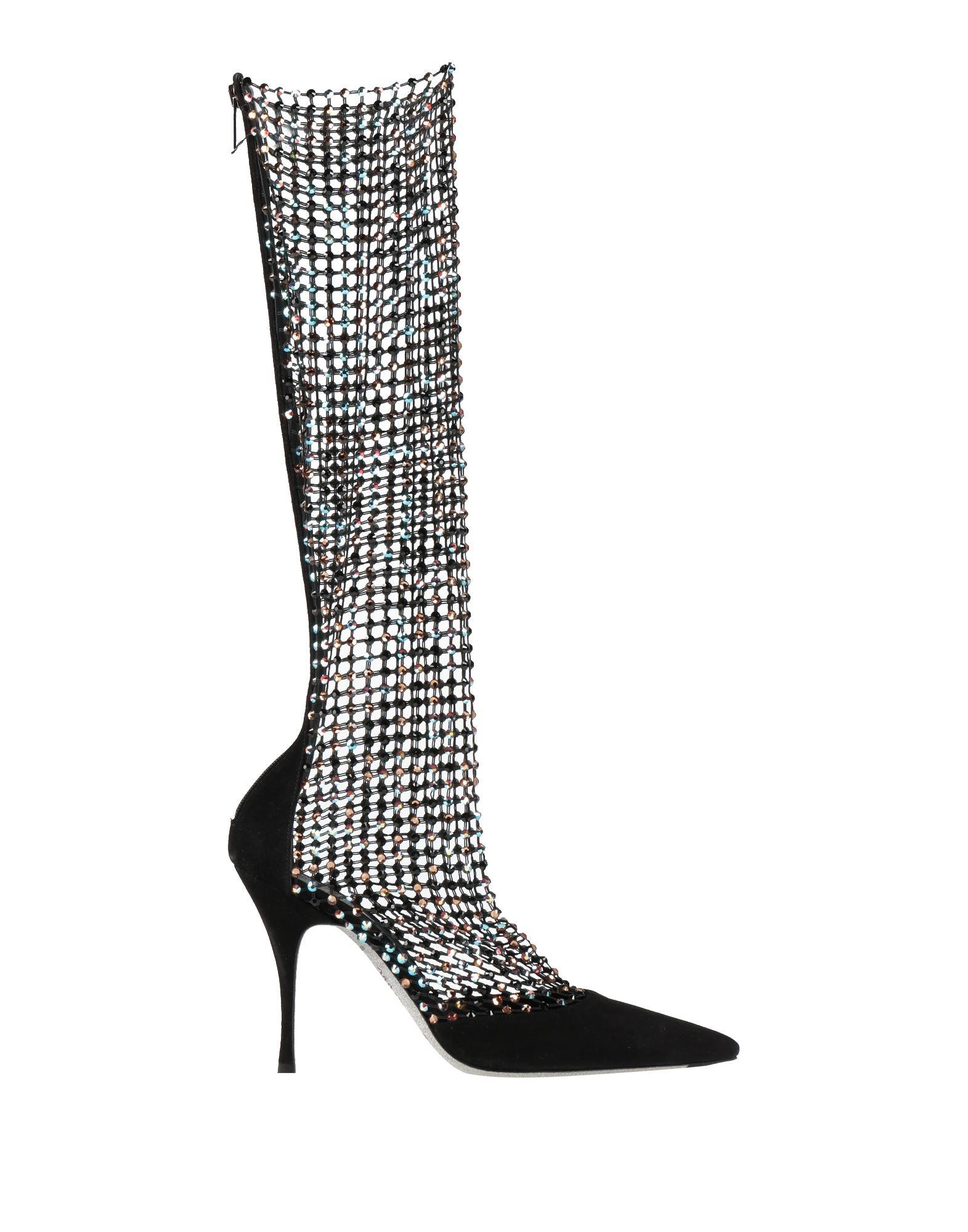 ブーツその他 Rene Caovilla High-Leg Knitted Boots With Rhinestone RENÉ CAOVILLA Crystal-embellished stretch-knit over-the-knee