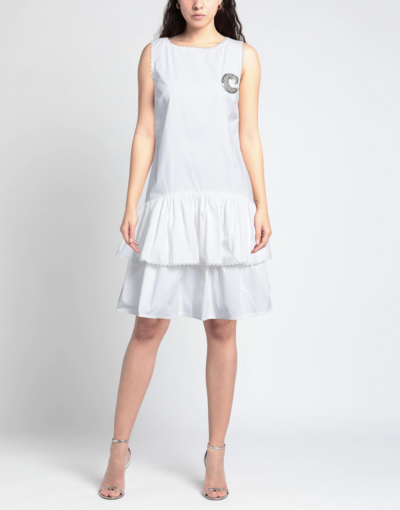 Class Roberto Cavalli Short Dress in White | Lyst
