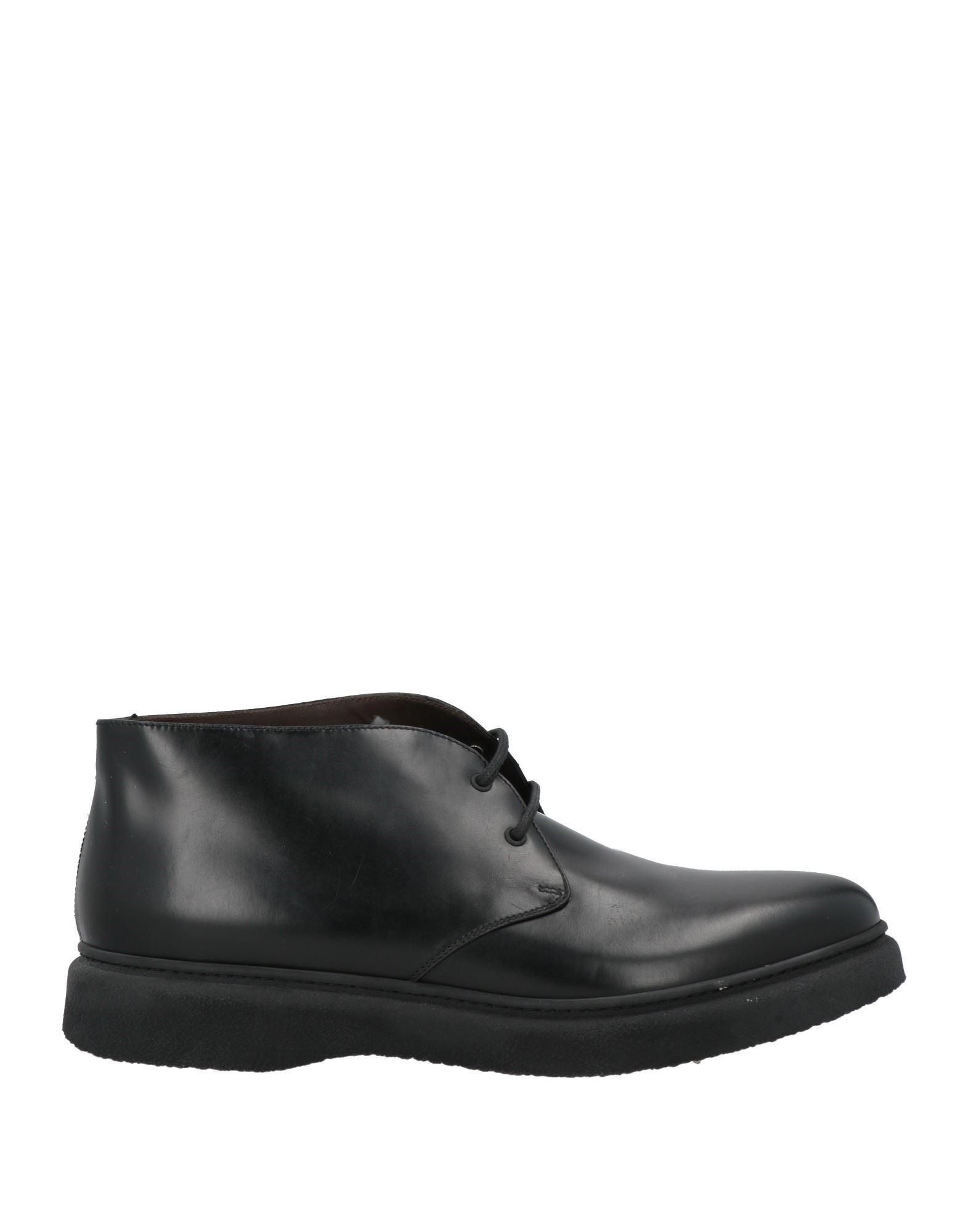 Fratelli Rossetti Mens Black Leather Chukka Ankle Boots Lace-Up Made In Italy 9M Fratelli Rossetti Moc-Sewn Split Toe Ankle Boots in Smooth  main image 2