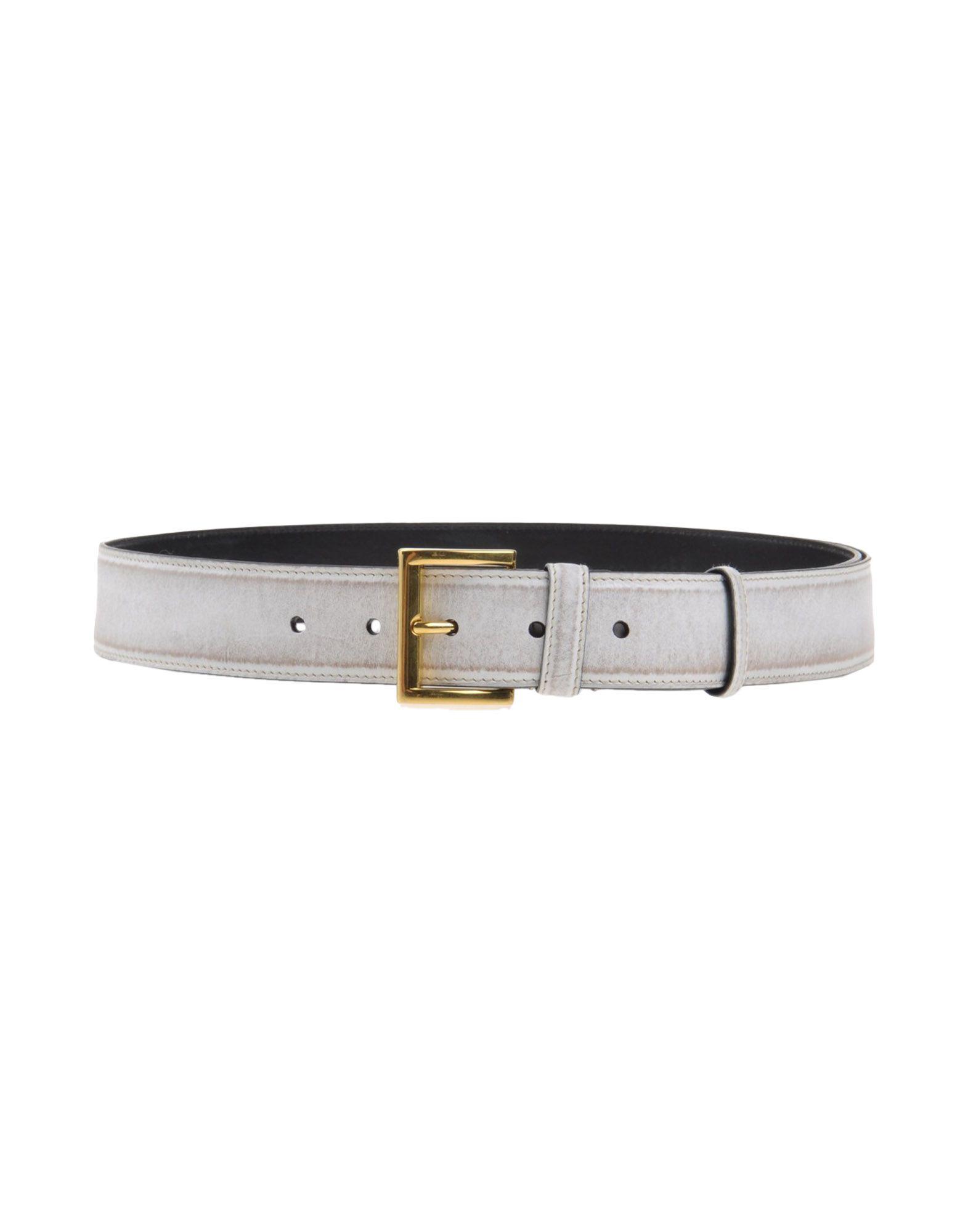 Prada Leather Belt in White - Lyst