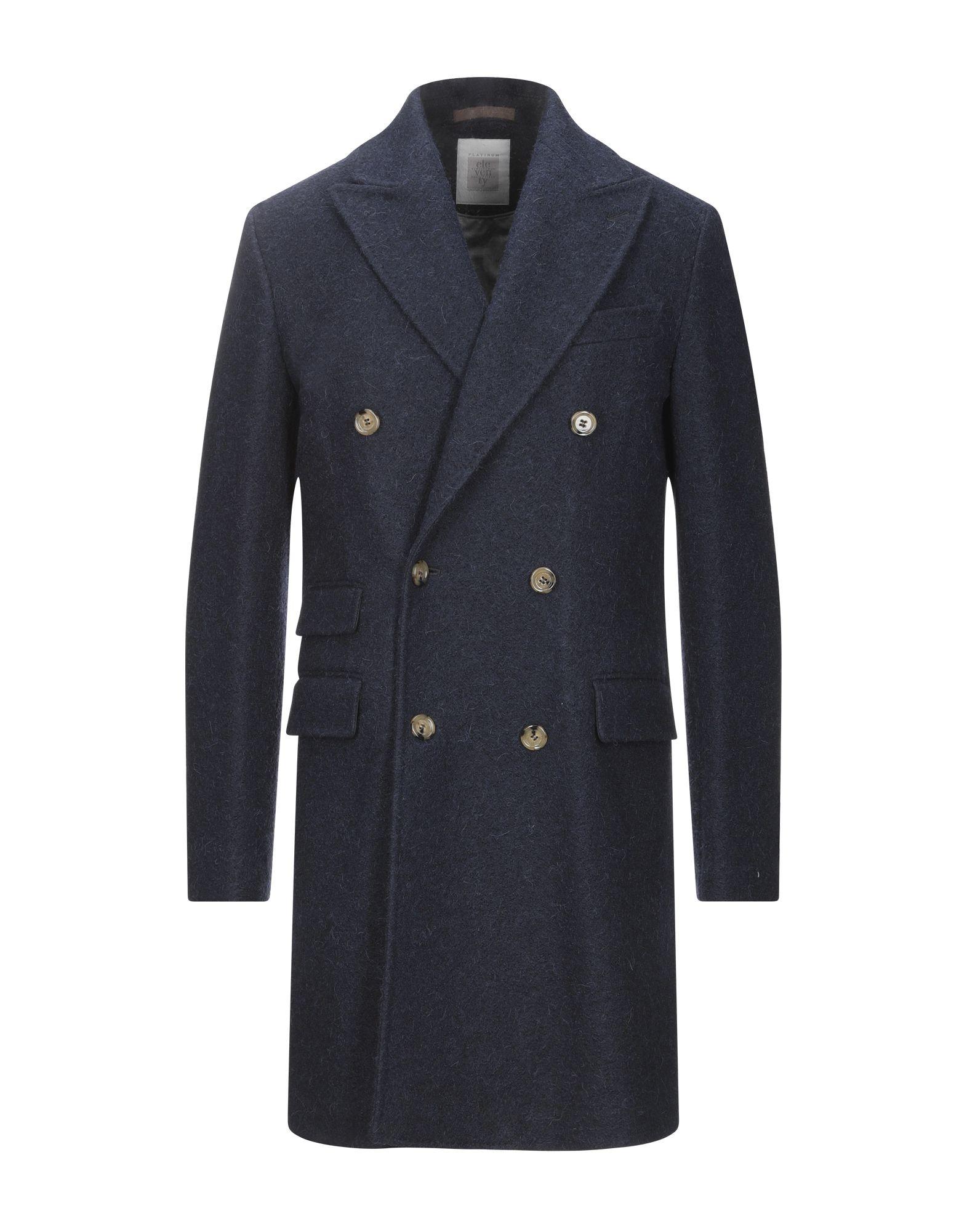 Eleventy Flannel Coat in Dark Blue (Blue) for Men - Lyst