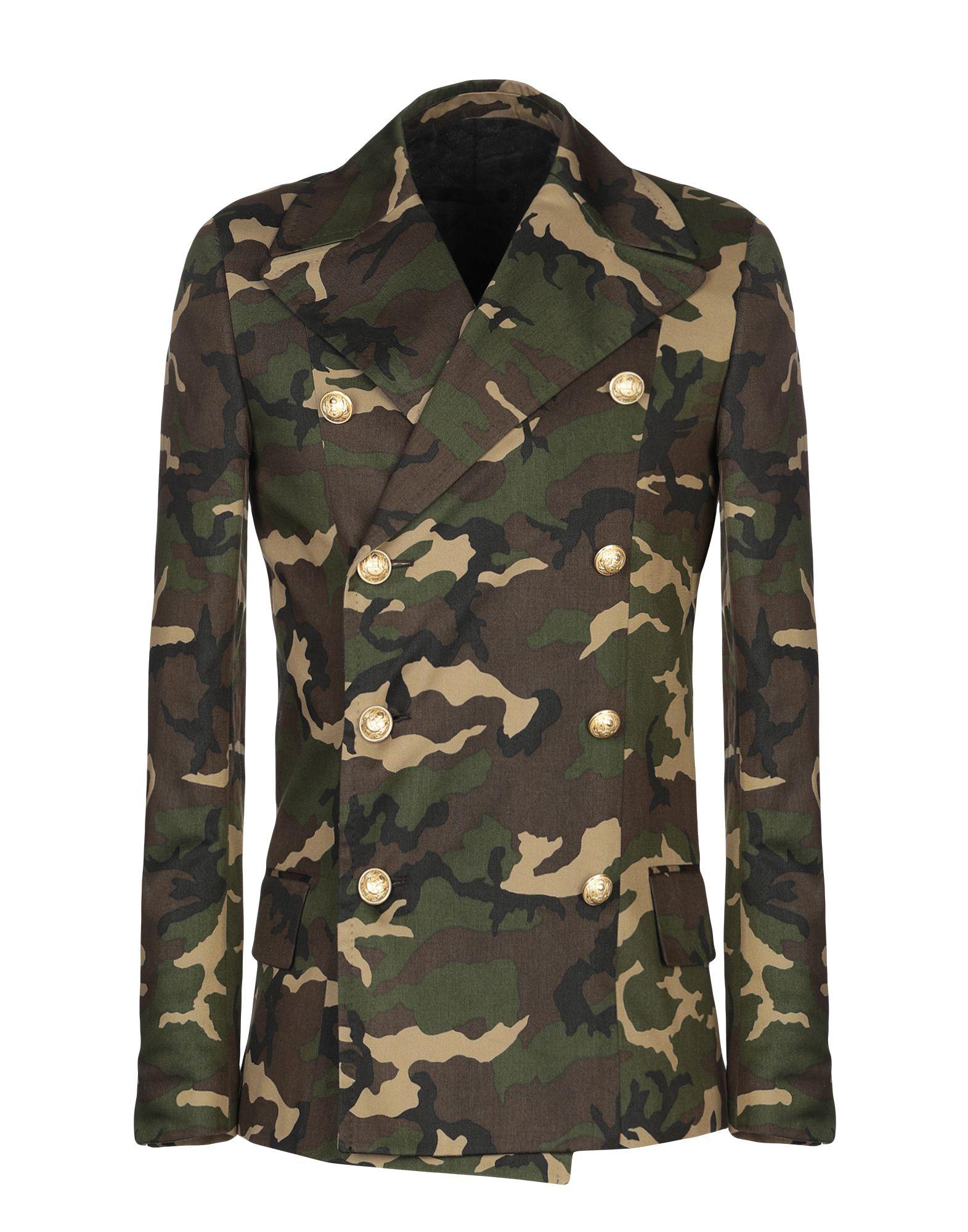 Balmain Cotton Overcoat in Military Green (Green) for Men Lyst