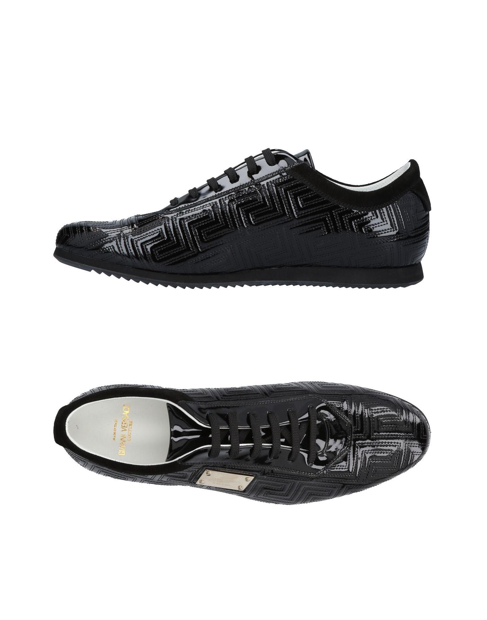 Gianni Versace Couture Leather Low-tops & Sneakers in Black for Men - Lyst