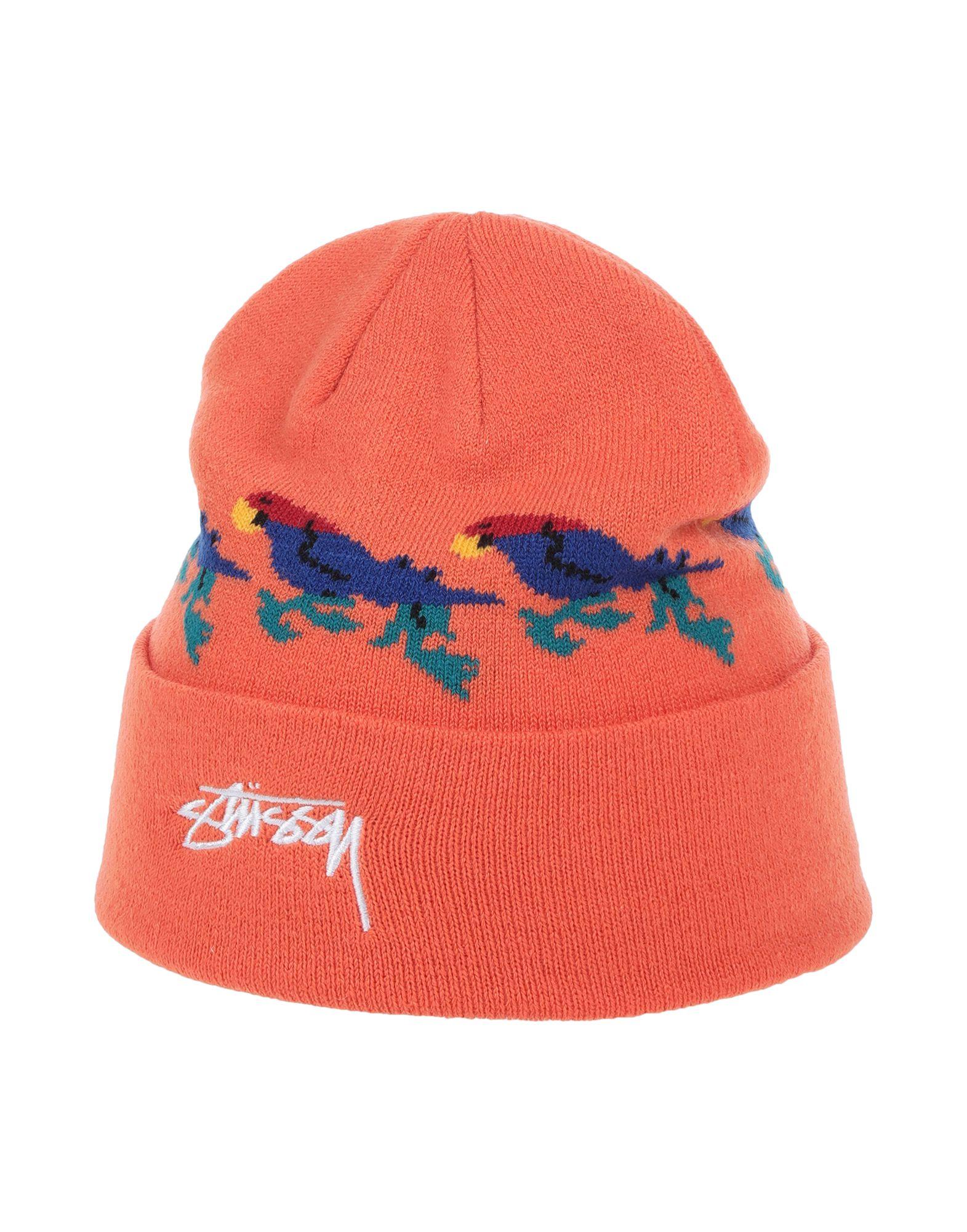 orange stussy beanie