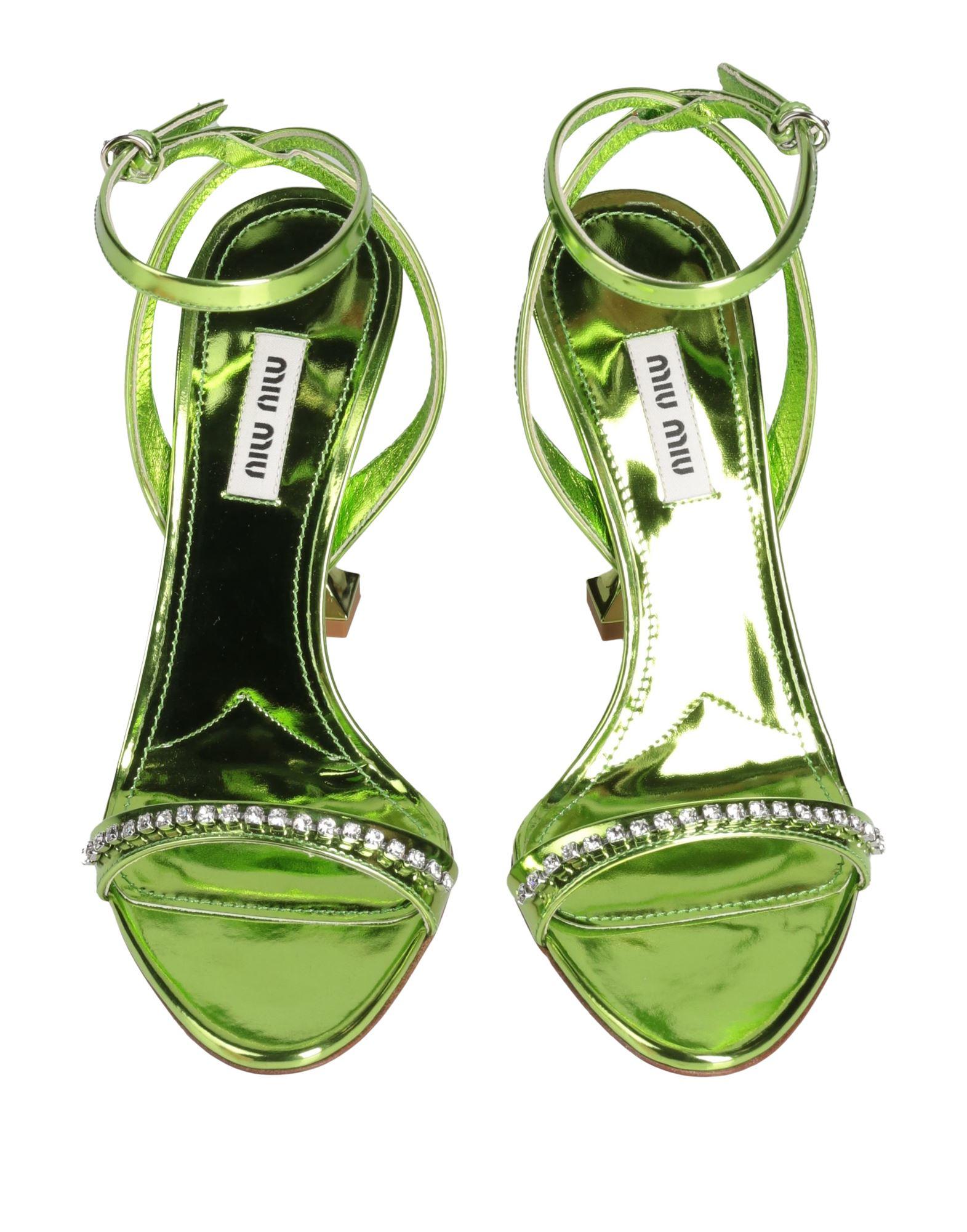 miu miu グリーン サテン ミュール ビジューモチーフ付き 2448029245.jpg?1733340941