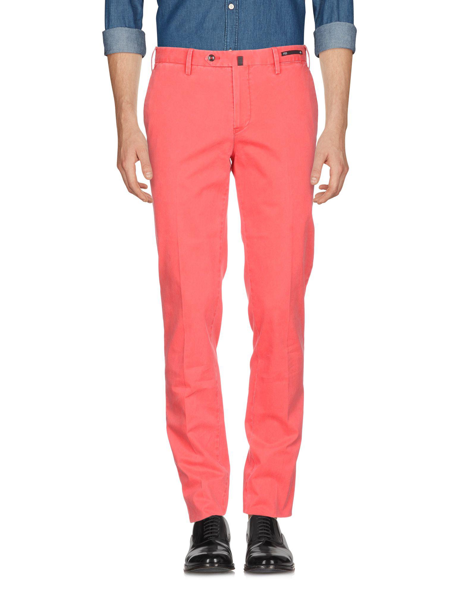 PT01 Cotton Casual Pants in Red for Men - Lyst