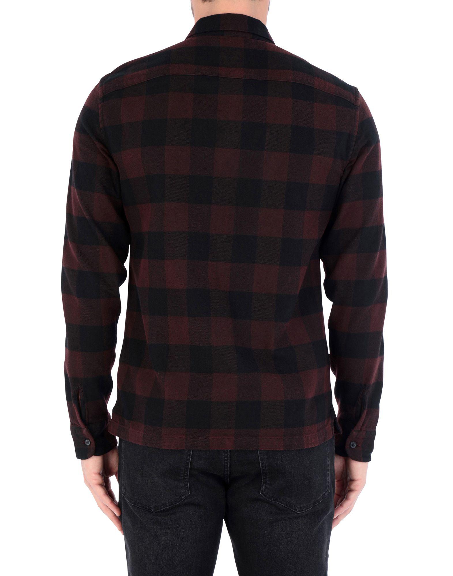 AllSaints Flannel Shirt in Maroon (Black) for Men Lyst