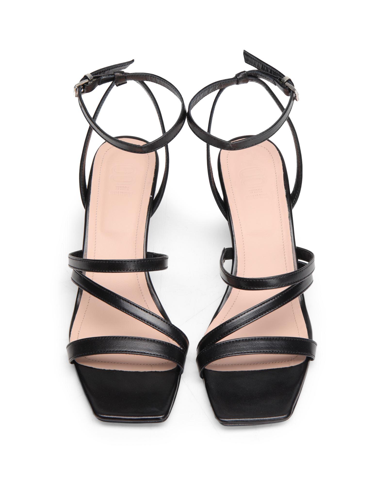 8 by YOOX Leather Sandals in Black - Lyst