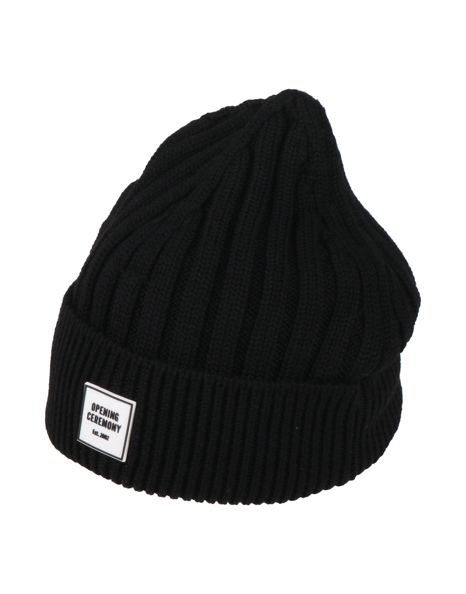 Opening Ceremony Black and Cream Knit Logo Beanie Initial Skull Cap Beanie - Black/White main image 3