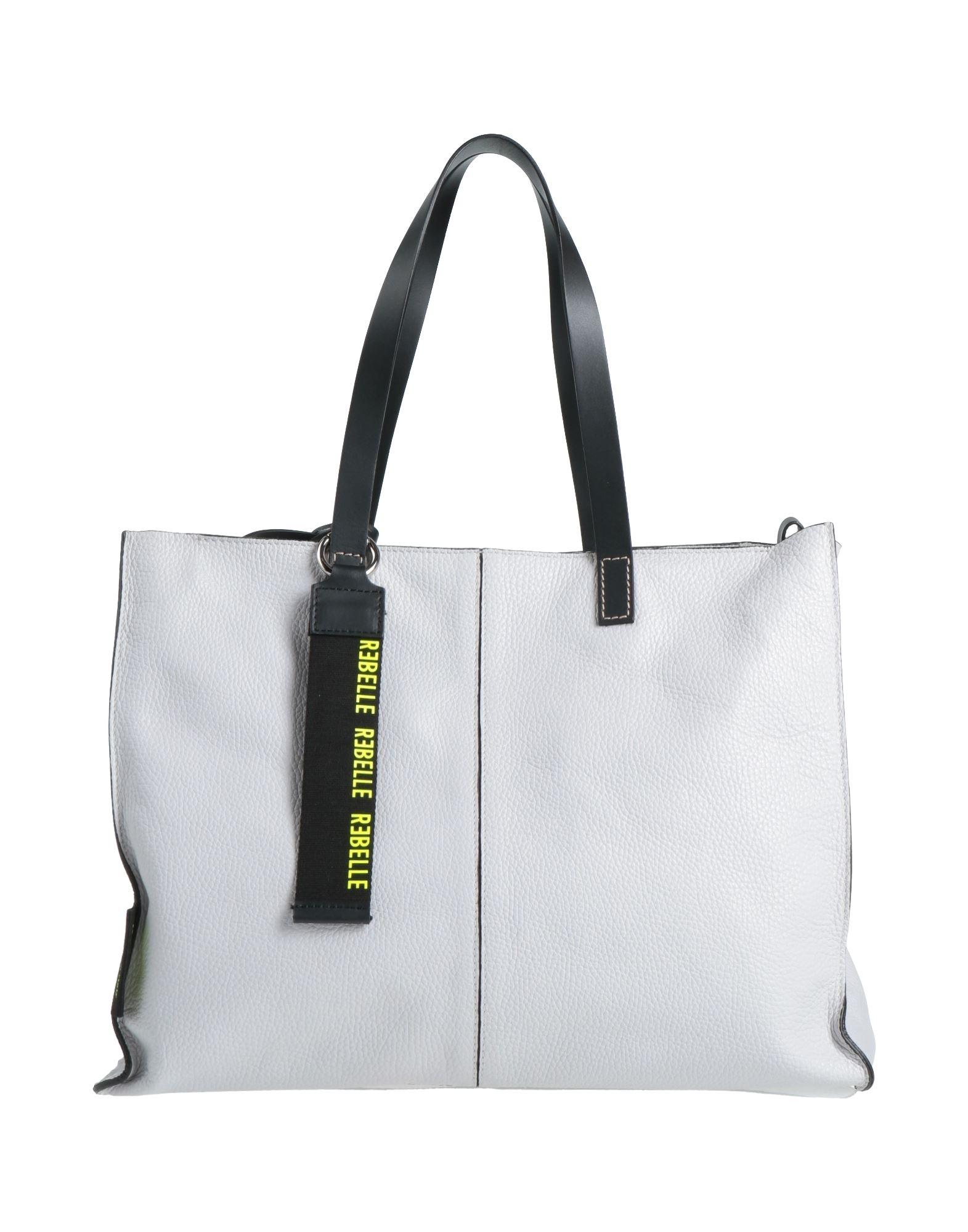Rebelle Leather Handbag in Light Grey (Gray) | Lyst