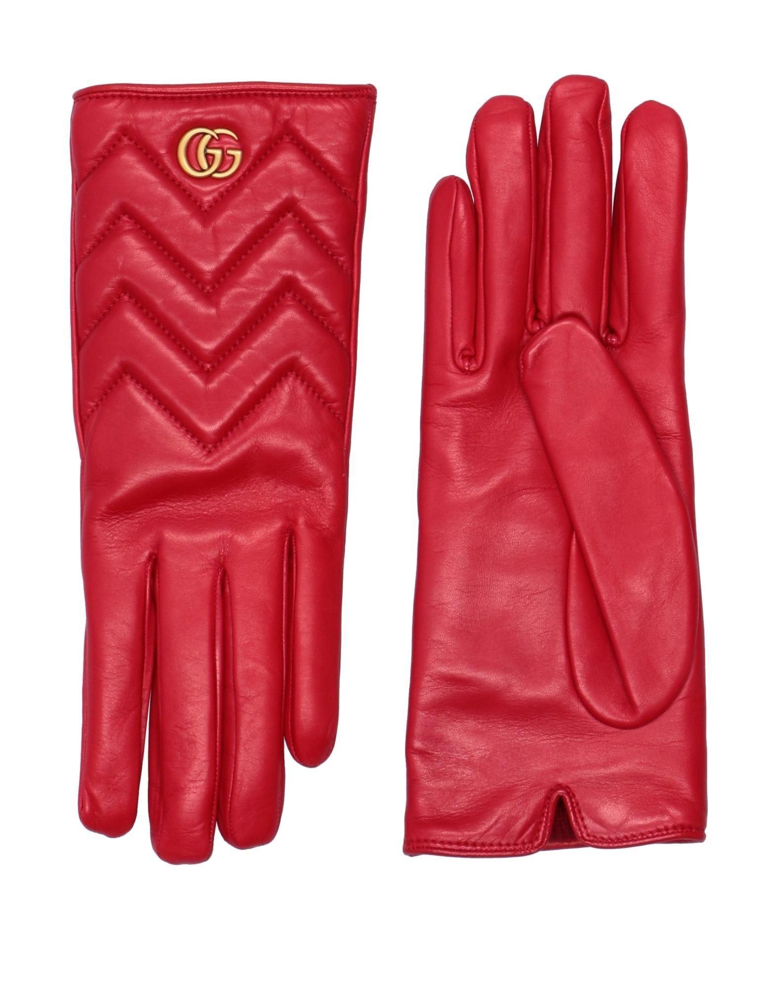 Gucci Leather Gloves in Red Lyst