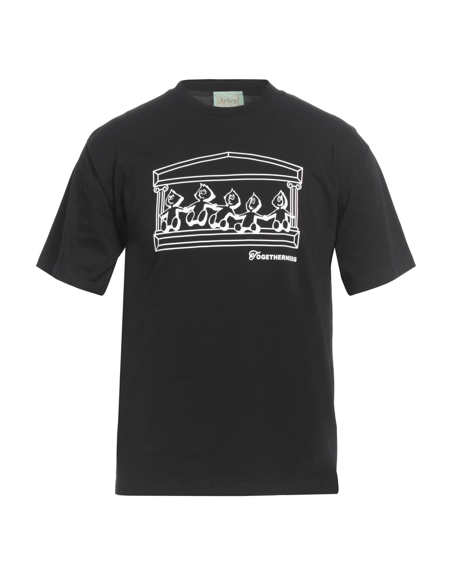 ★ARIES★ PAM SS Short Sleeve T-Shirt Black STAR60004BLK Black Aries Arise Palm T-Shirt | SVD