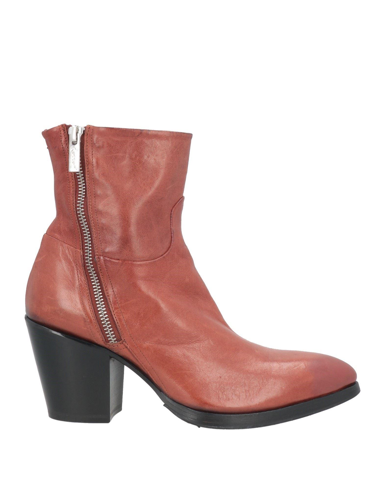 ROCCO P.☆新品☆ロッコピー イタリア製レザー ブーツ37/赤系 rocco-p-Tan-Ankle-Boots-