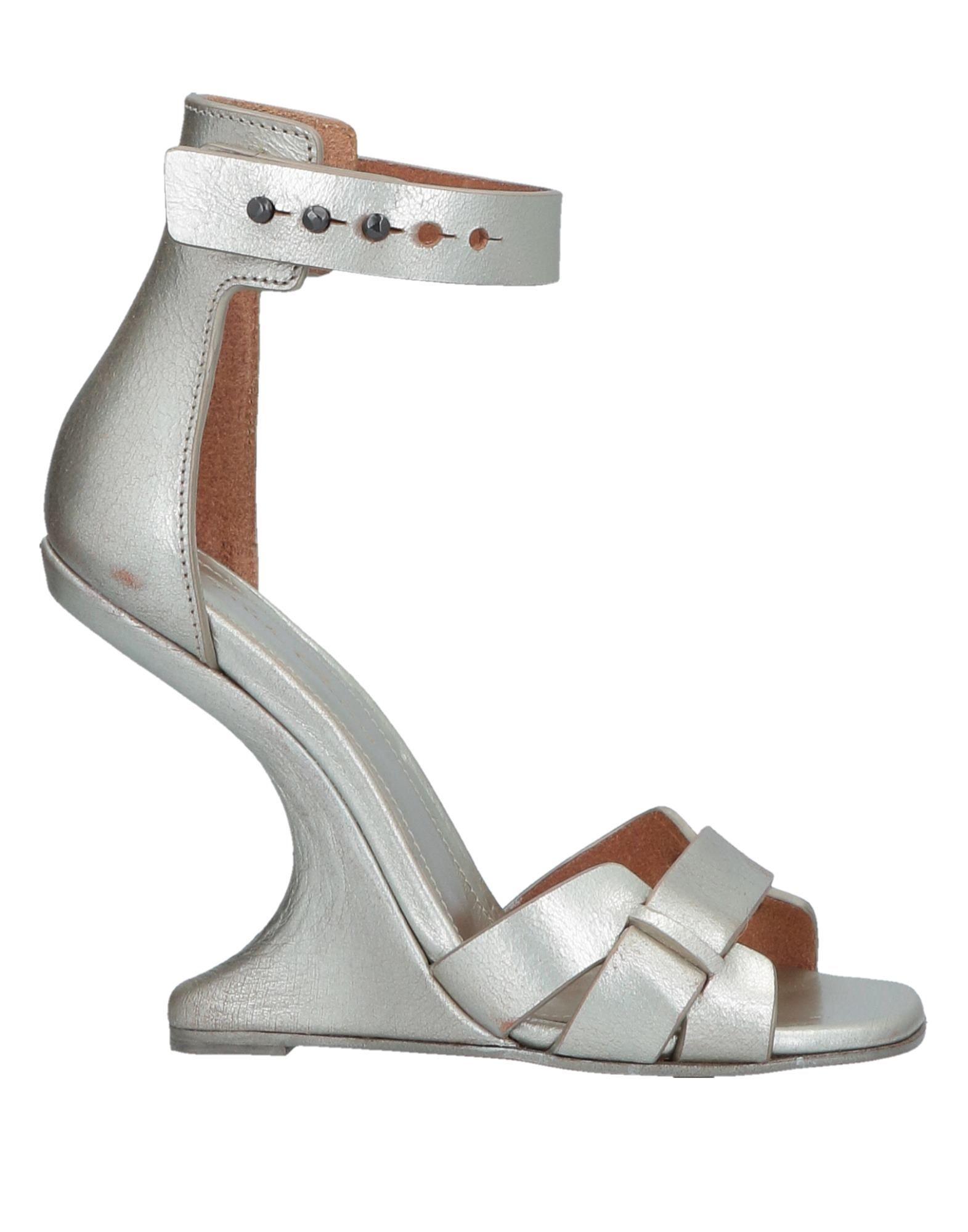 Rick Owens Leather Sandals in Silver (Metallic) - Lyst