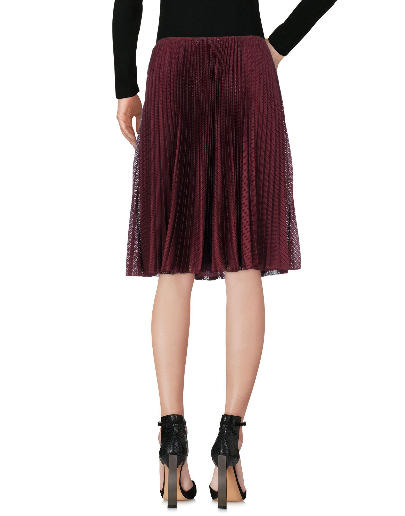 Prada Silk Knee Length Skirt in Purple - Lyst