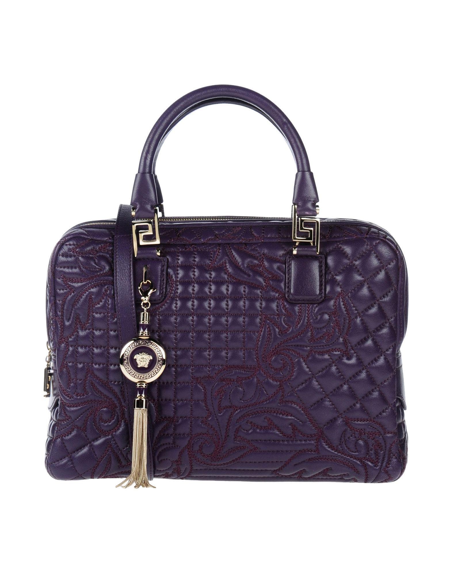 Versace Leather Handbag in Purple - Lyst