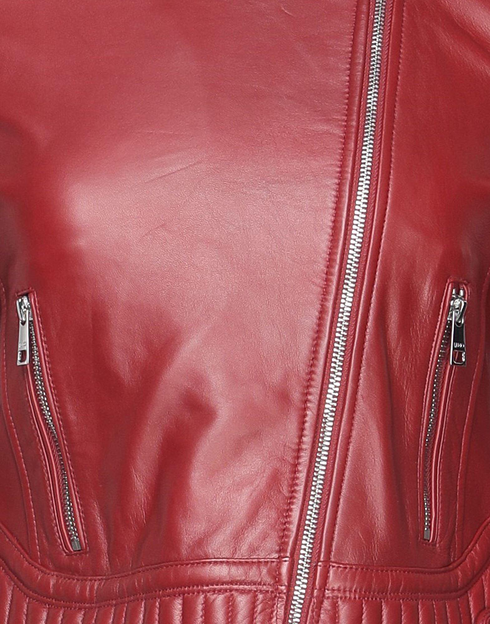 Liu Jo Leather Jacket in Maroon (Red) | Lyst