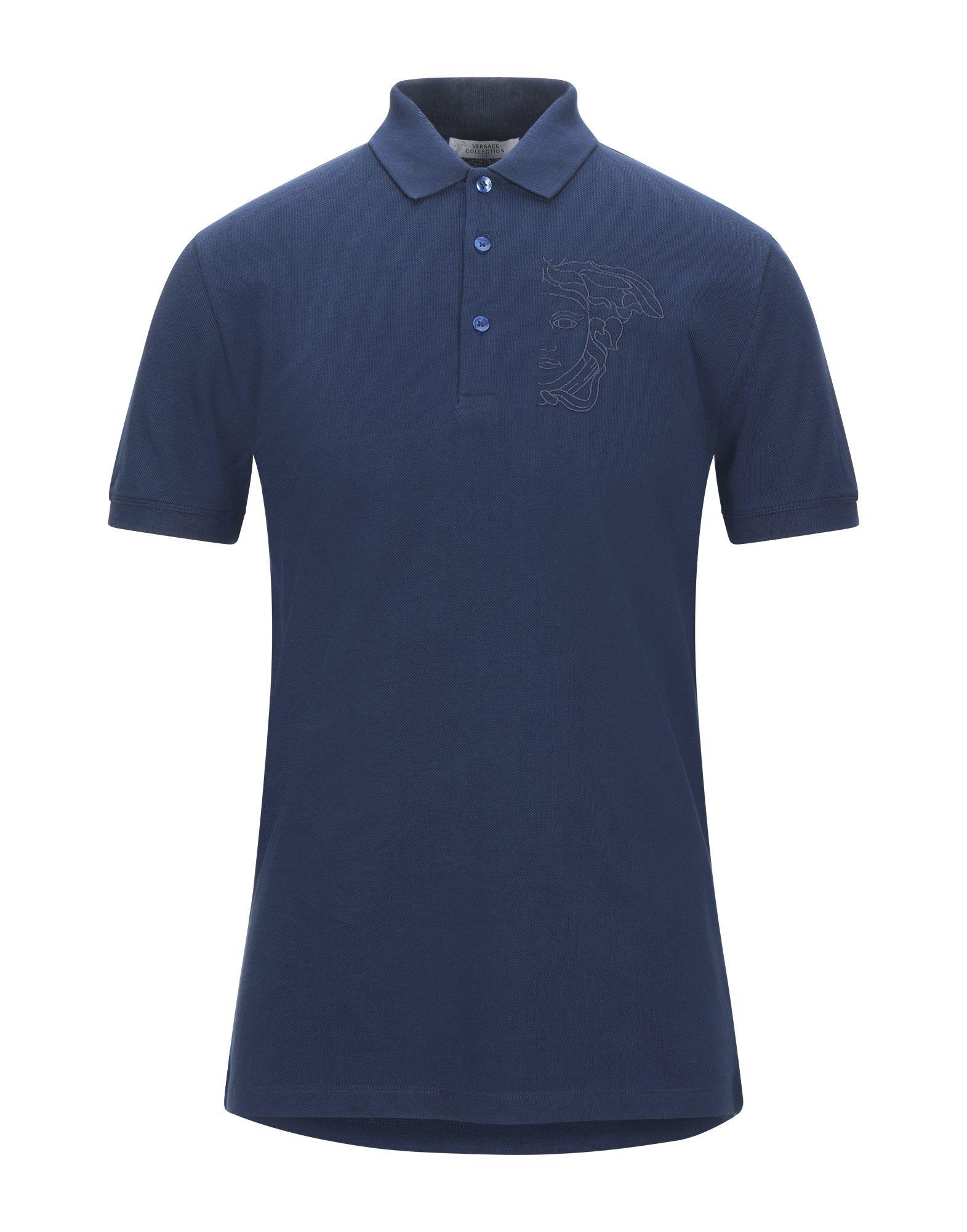 Versace Cotton Polo Shirt in Blue for Men - Lyst