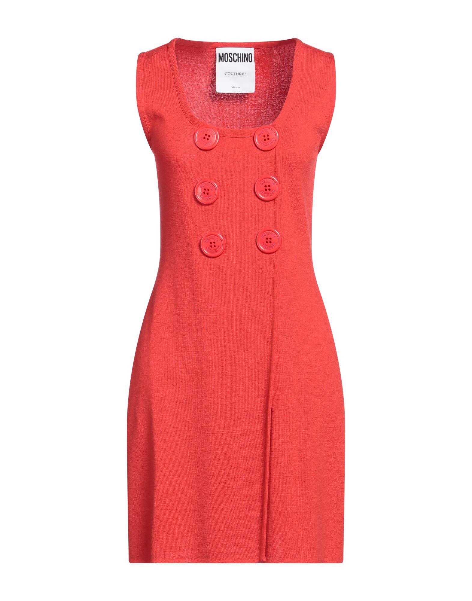 Moschino Embellished Virgin Wool Dress in Red Lyst