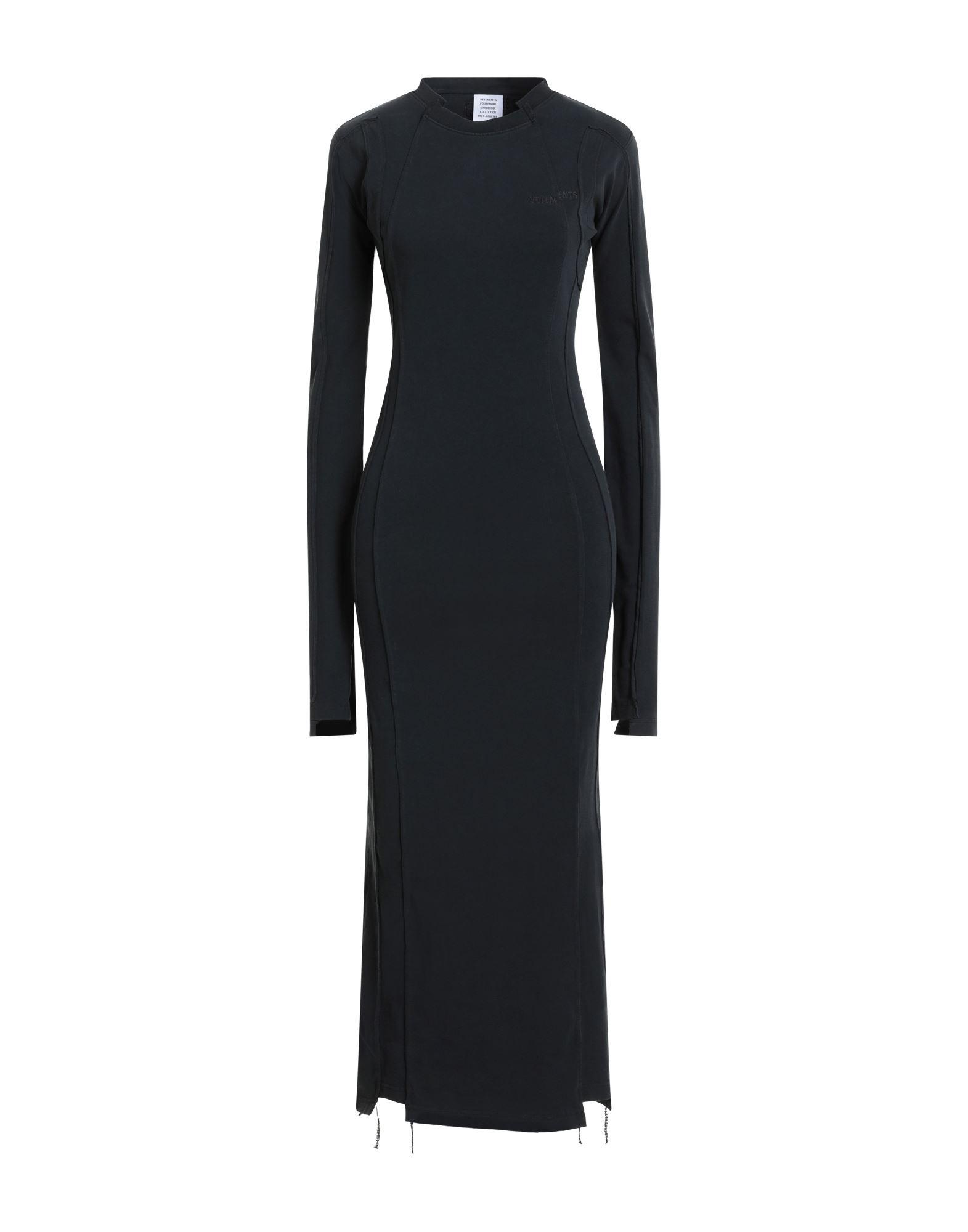 ワンピース VETEMENTS Woman Dress Black WE54DR280B BLACK VETEMENTS dress Blackout Cut-Up Mini Dress PRM EU