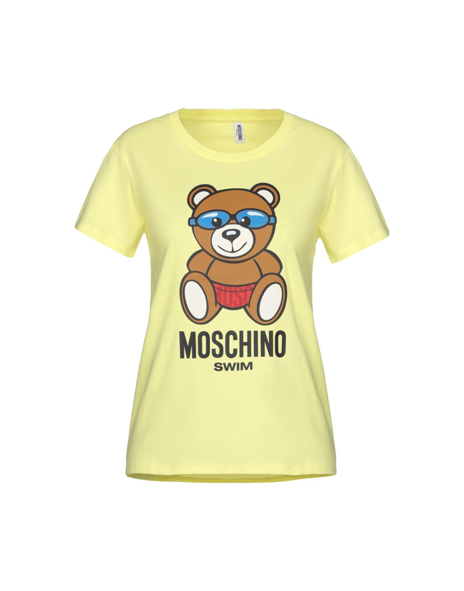 Moschino Cotton T-shirt in Yellow - Lyst