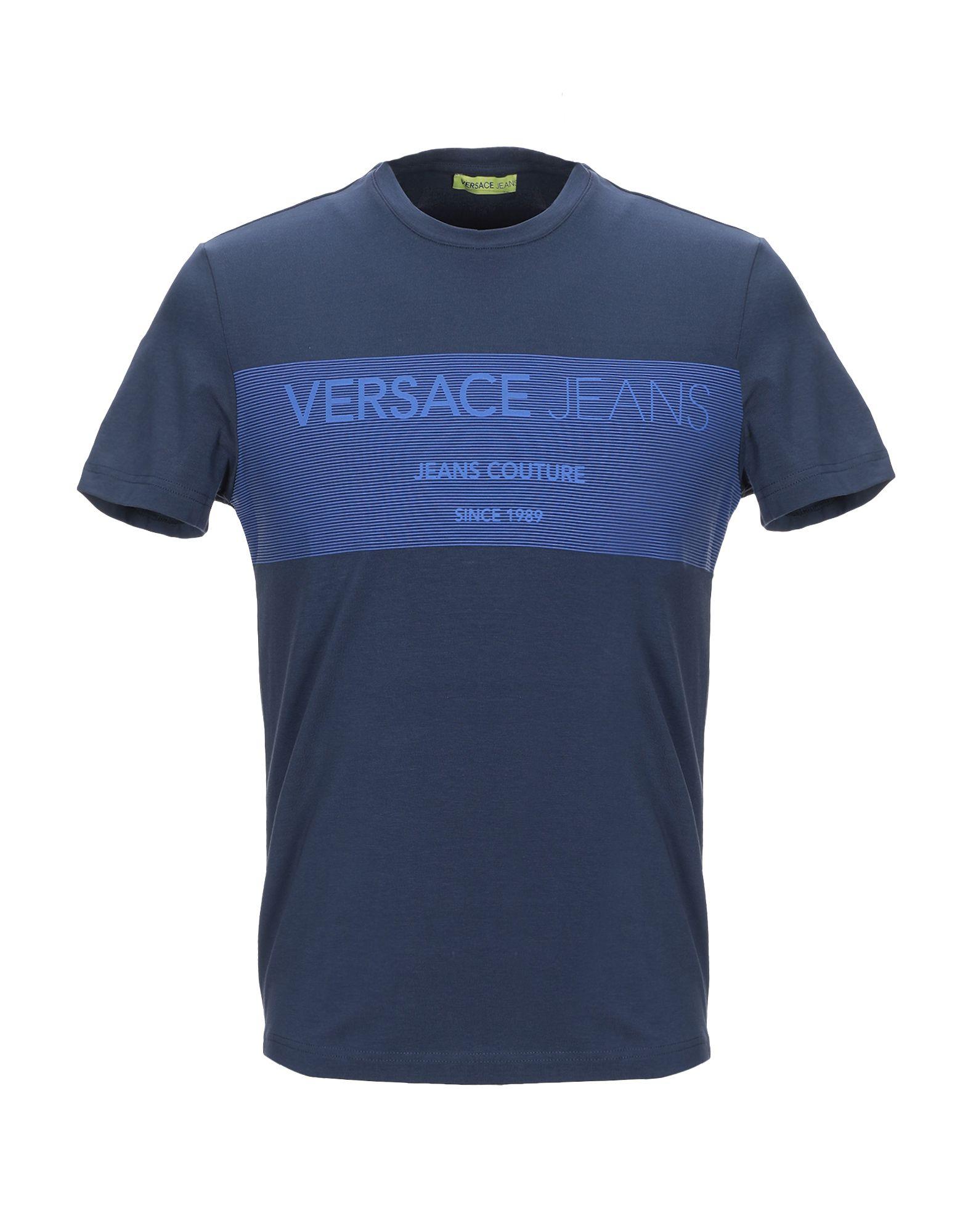 Versace Cotton Tshirt in Dark Blue (Blue) for Men Lyst