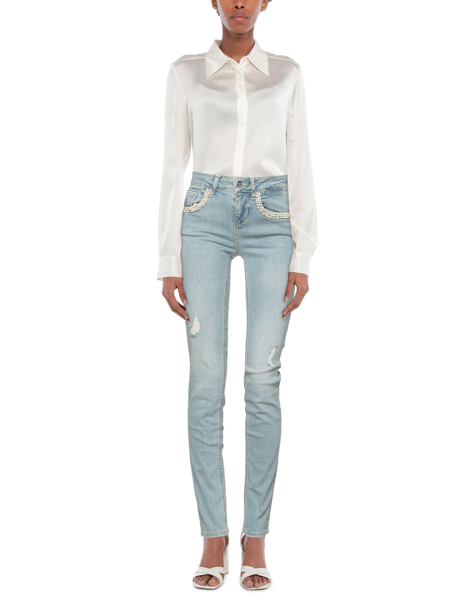 Rebel Queen By Liu Jo Denim Trousers in Blue | Lyst