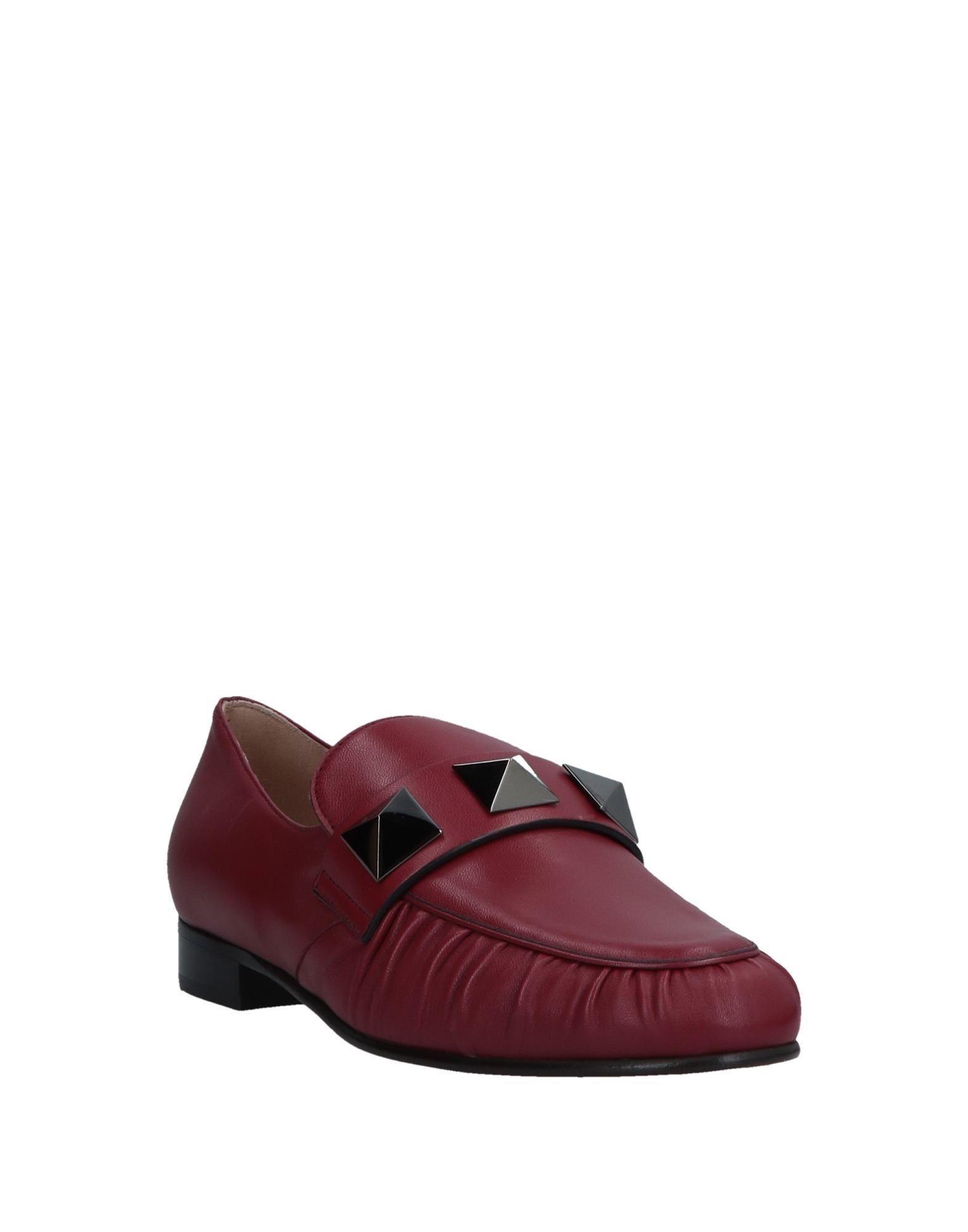 Valentino Garavani Leather Loafer in Maroon (Red) - Lyst