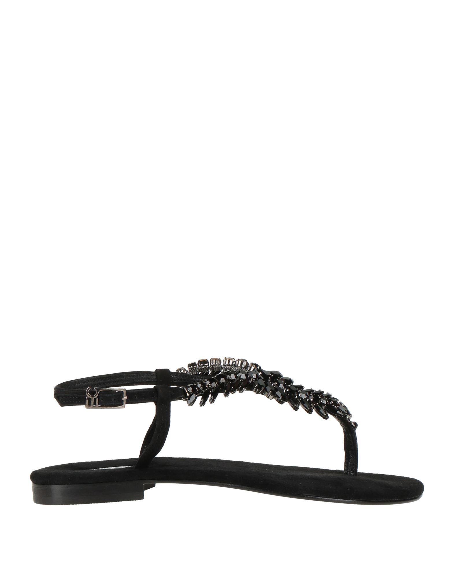 Emanuela Caruso Capri Toe Strap Sandals in Black | Lyst
