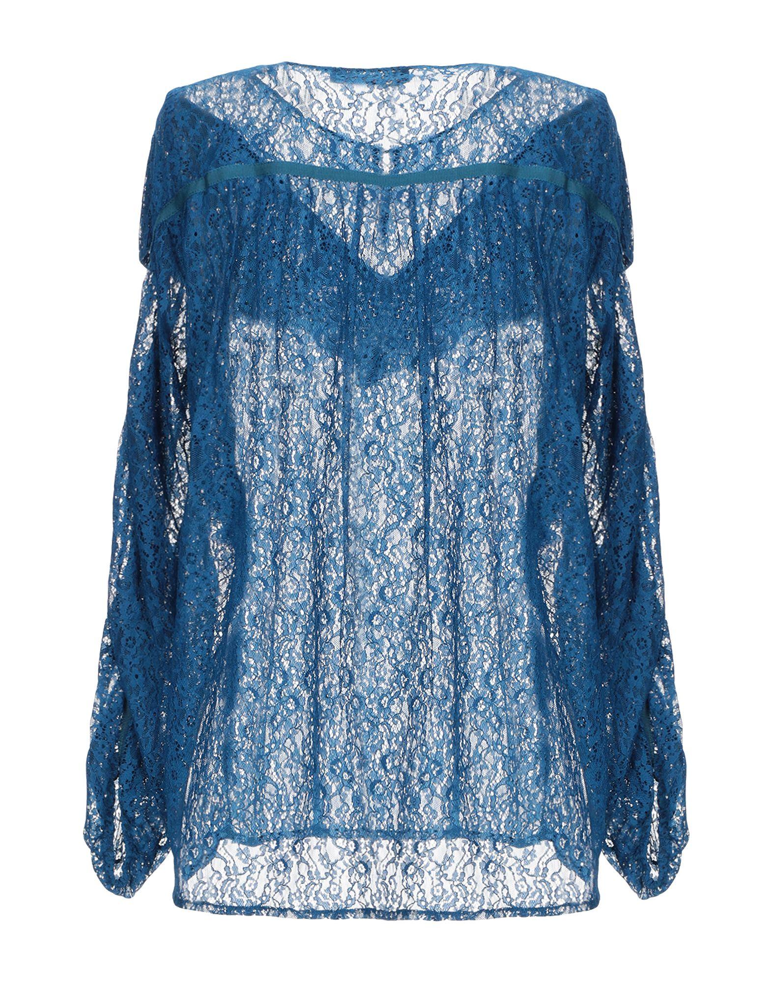 Maje Lace Blouse in Blue - Lyst