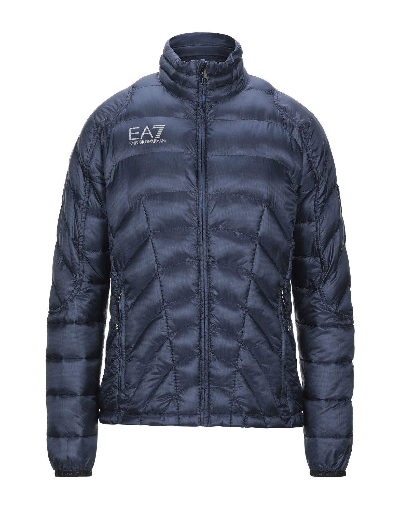 EA7 Synthetic Down Jacket in Blue for Men - Lyst