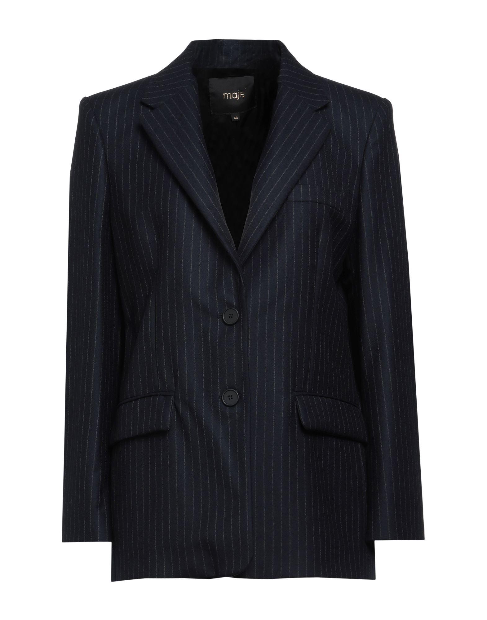 Maje Suit Jacket in Blue Lyst