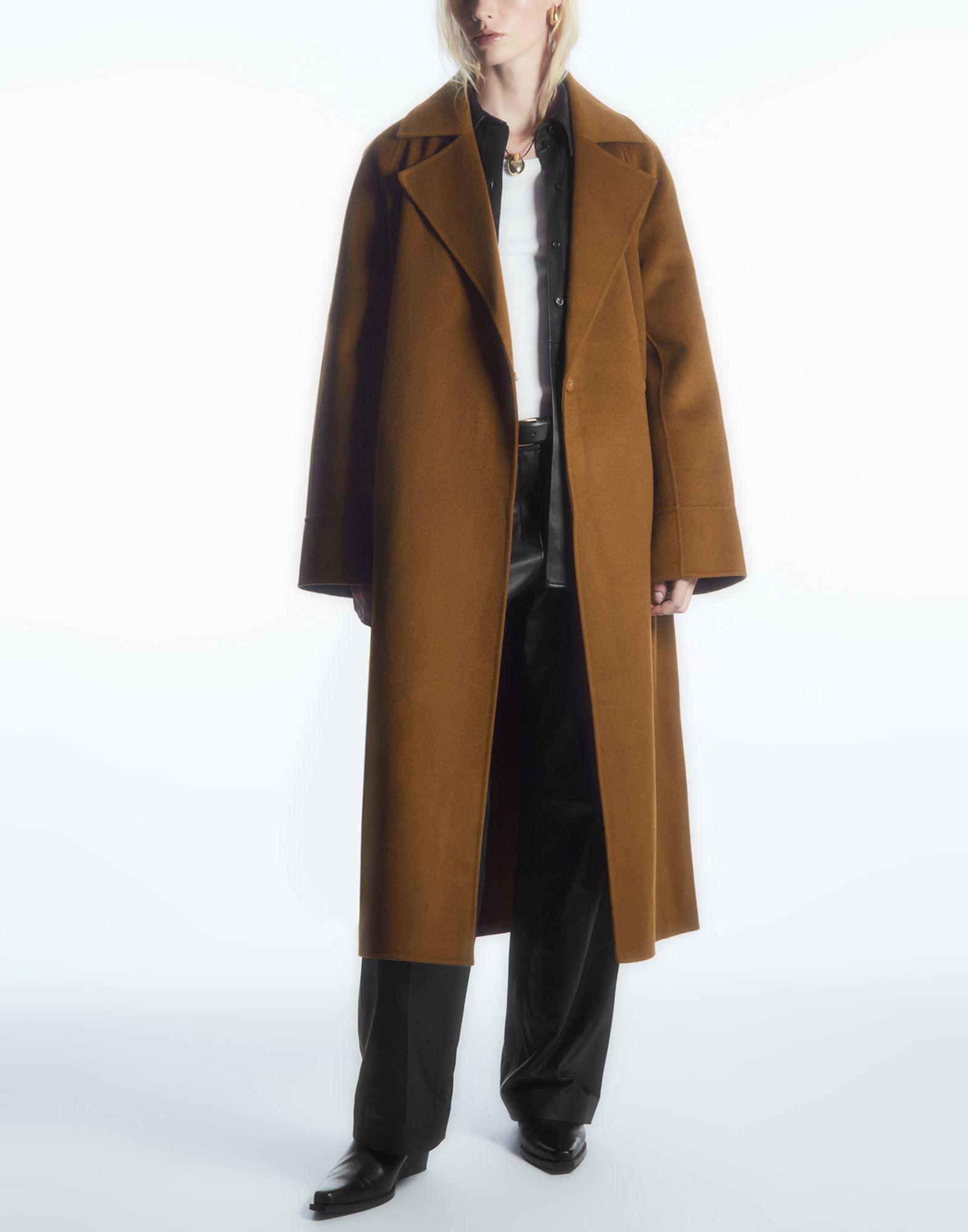 COS Mantel Aus Doubleface-wolle Mit Gürtel in Braun Lyst DE - Main Image